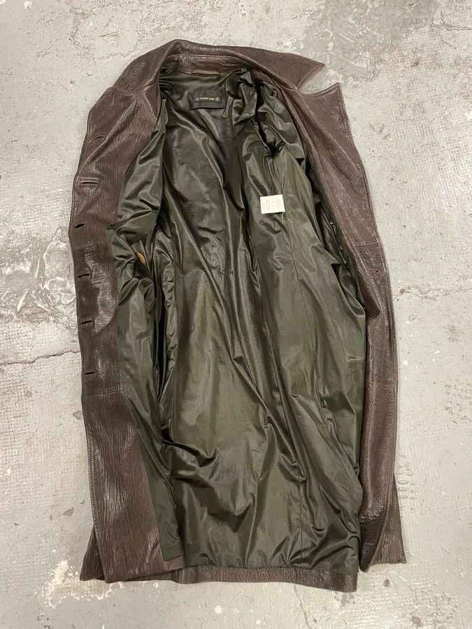 Vintage FW2003 Plein Sud Asymmetrical Avant-Gardist Leather Trench Jacket Size S / US 4 / IT 40 - 5 Thumbnail