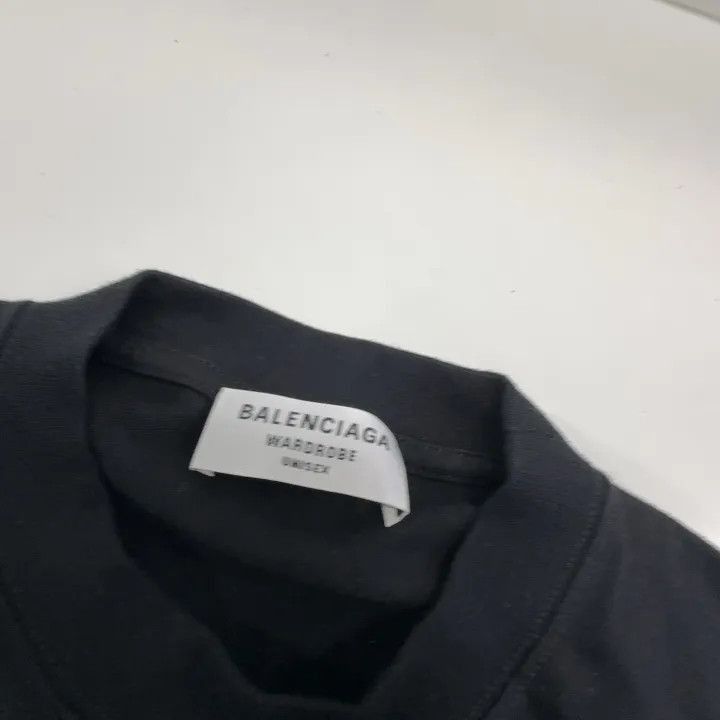 Balenciaga Balenciaga Logo Print Black Short Sleeve T-Shirt 0079-2507 Size S / US 4 / IT 40 - 7 Thumbnail