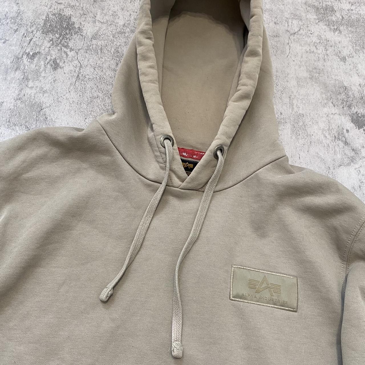 Alpha Industries Tan Cream Alpha Industries hoodie Army Vintage y2k Boxy Size US L / EU 52-54 / 3 - 3 Thumbnail