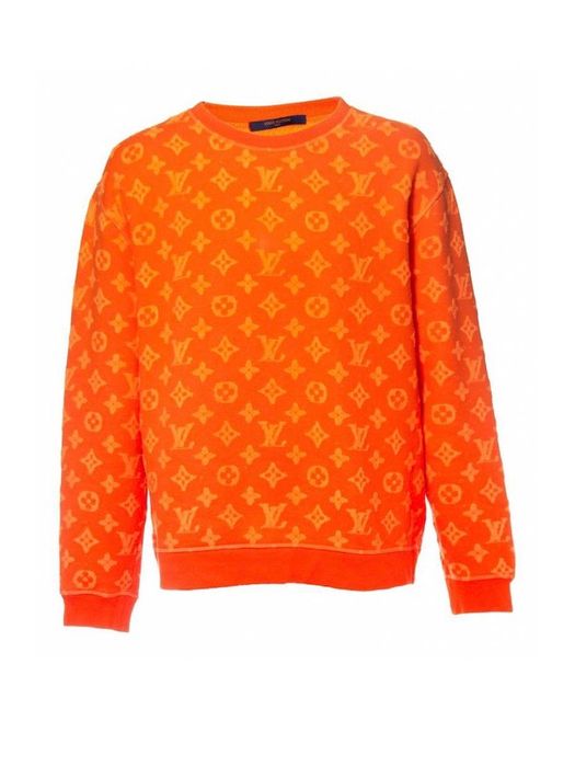 Louis Vuitton Louis Vuitton Orange Monogram Print Crewneck Sweater