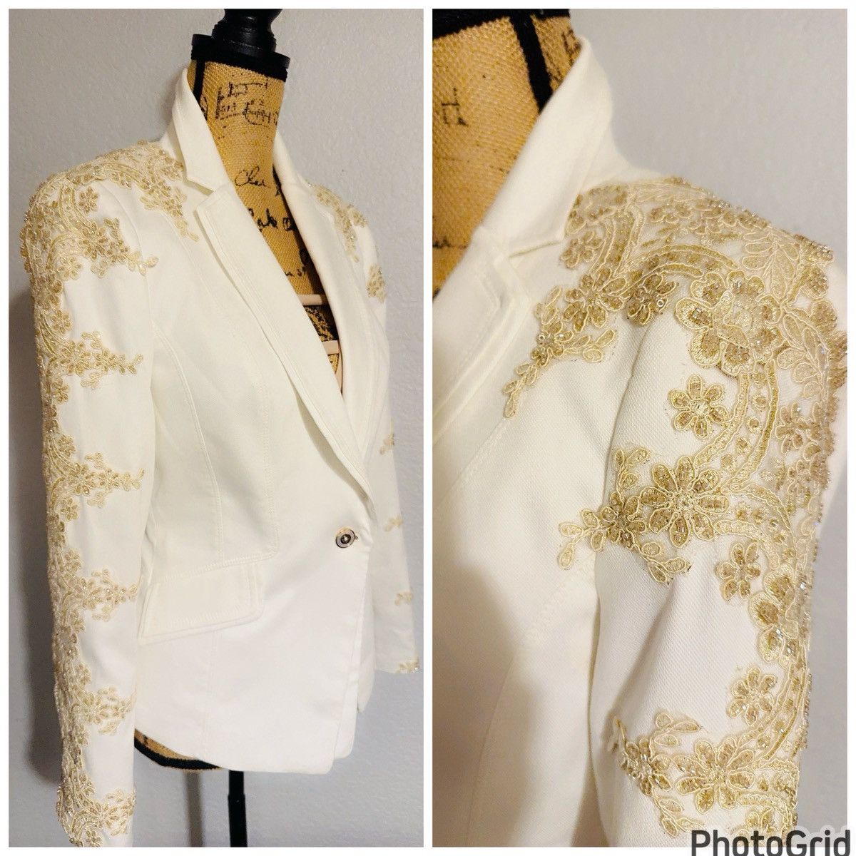 White House Black Market WHBM Embellished Blazer Size S / US 4 / IT 40 - 14 Thumbnail