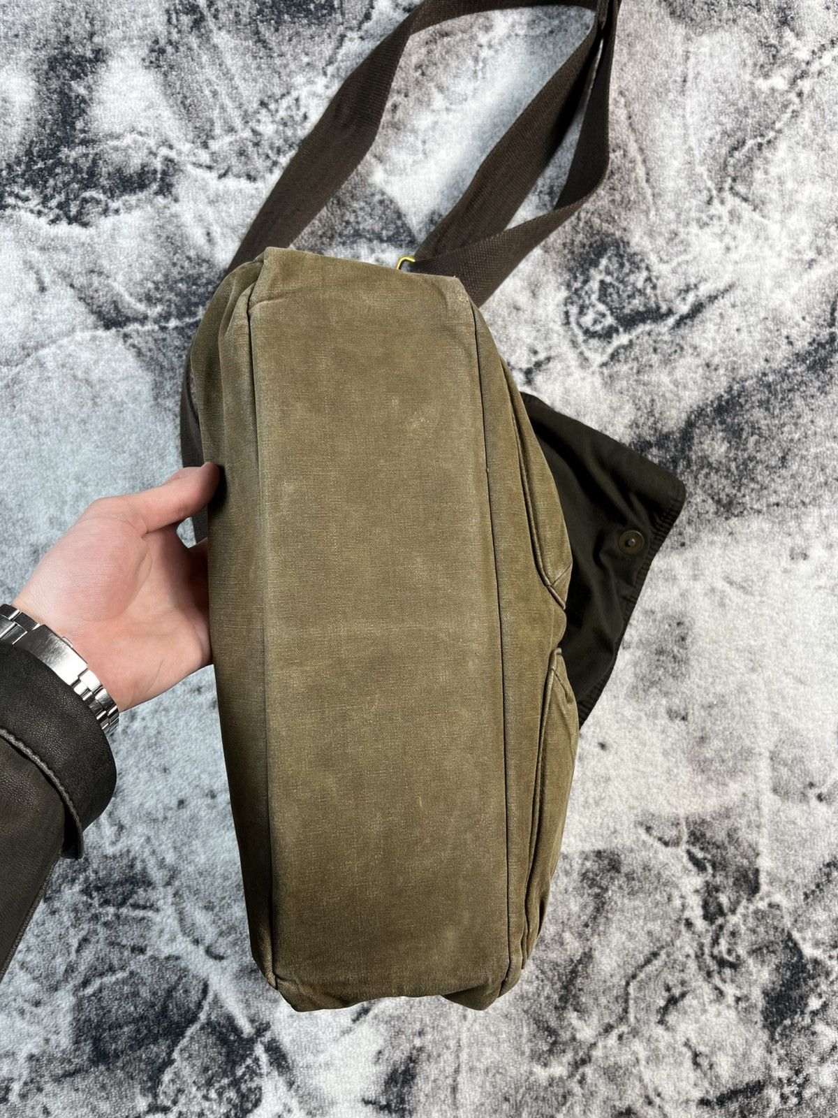 Other Vintage Canvas Messenger Bag Distressed Brown Large Size ONE SIZE - 16 Thumbnail