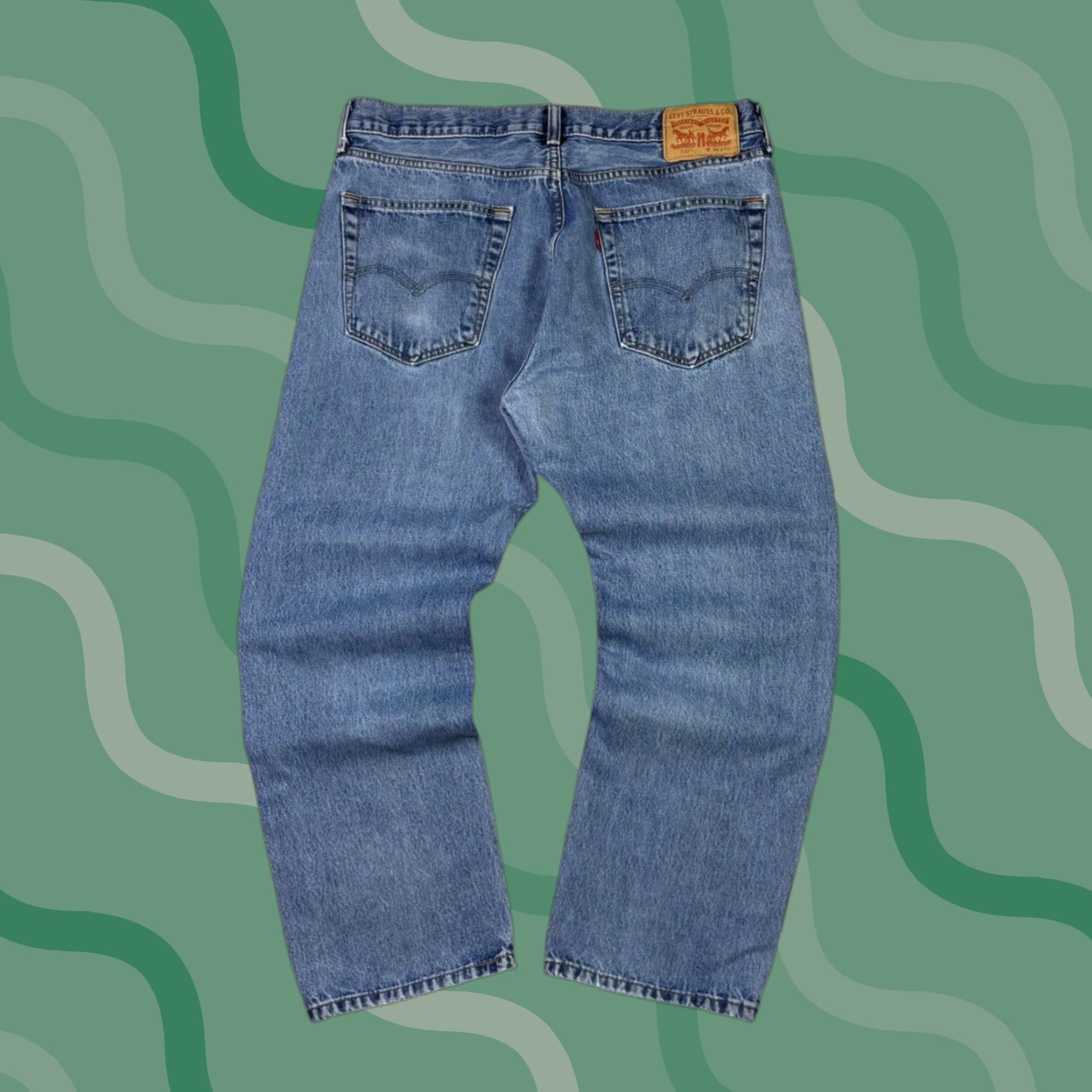 Denime VINTAGE Levi Strauss 505 Jeans Mens 34x28 Light Wash Denim Pants Straight Leg 5-Pocket Signature by Levi Strauss & Co. Mens Size US 34 / EU 50 - 1 Thumbnail