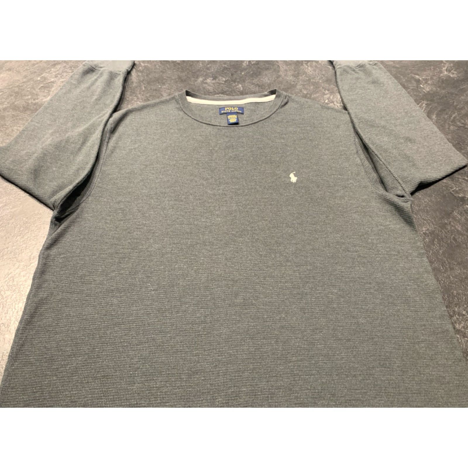 Polo Ralph Lauren Polo Ralph Lauren Thermal Shirt Men 2XL Long Sleeve Cotton Waffle Knit Gray Classic Size US XXL / EU 58 / 5 - 2 Thumbnail