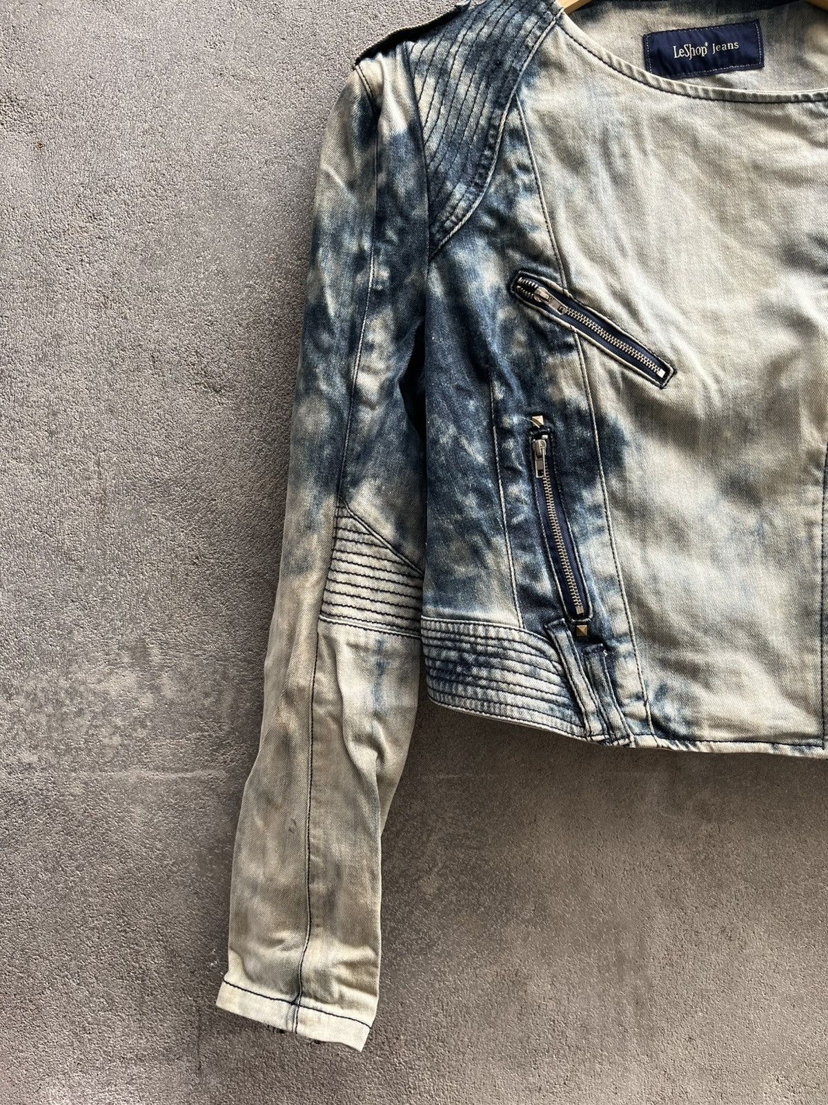 If Six Was Nine × Isamu Katayama Backlash × Le Grande Bleu (L.G.B.) Bleached Biker Denim Jacket – If Six Was Nine Vibe Size US S / EU 44-46 / 1 - 3 Thumbnail