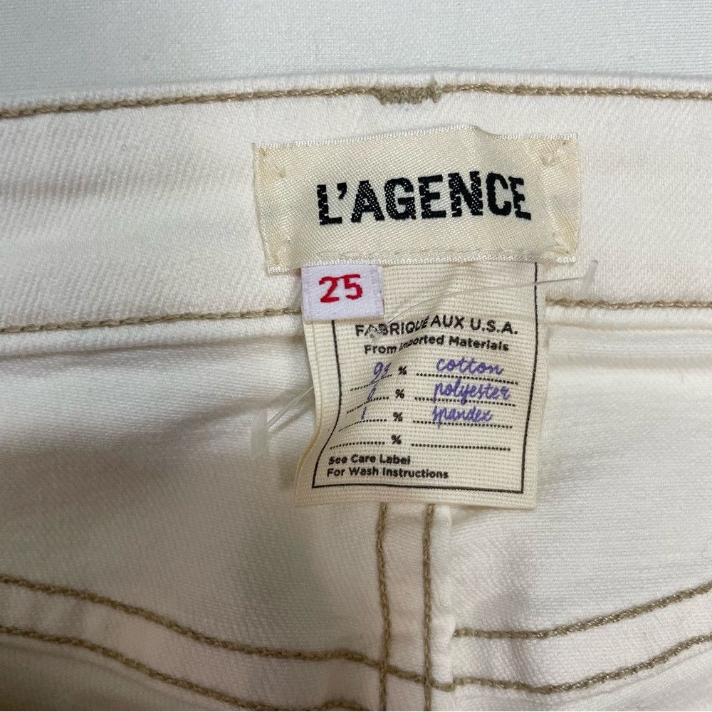 L'AGENCE New L'Agence Off White With Topstitching Jeans Size 25 Size 25" / US 0 / IT 36 - 5 Thumbnail