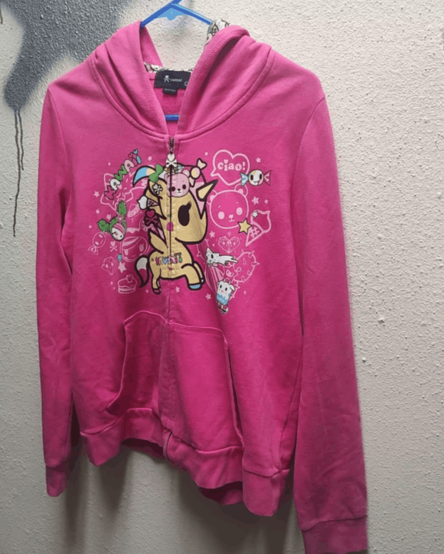 Japanese Brand Y2k Pink Anime Pattern Printed Hoodie Size US XL / EU 56 / 4 - 8 Thumbnail