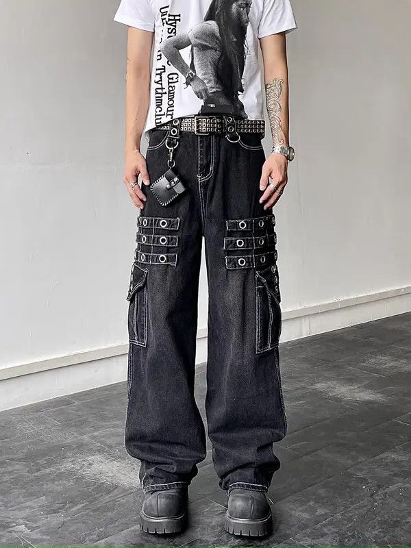 VIBE Cargo Denim Jeans, Stack Jeans, y2k Cargo Jeans Size US 30 / EU 46 - 1 Thumbnail