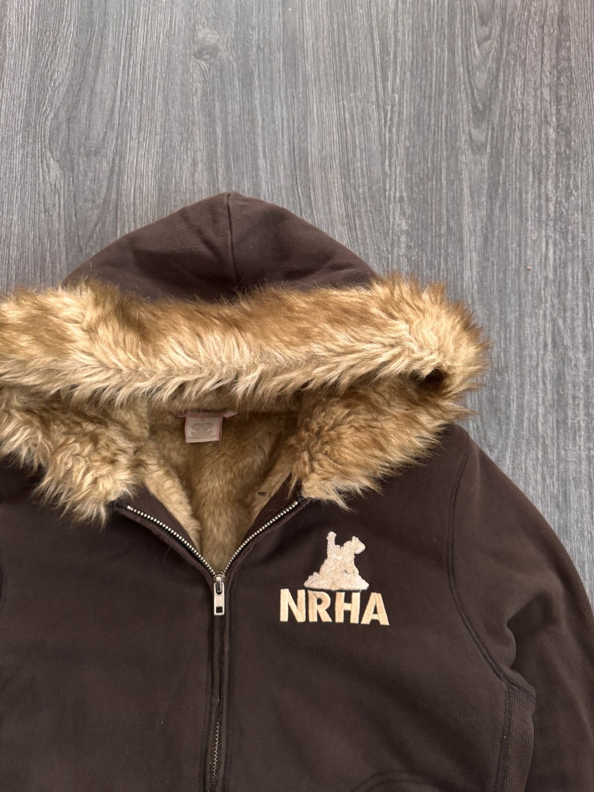 Vintage Vintage NRHA Brown Cropped Fur Hoodie Size US S / EU 44-46 / 1 - 2 Thumbnail