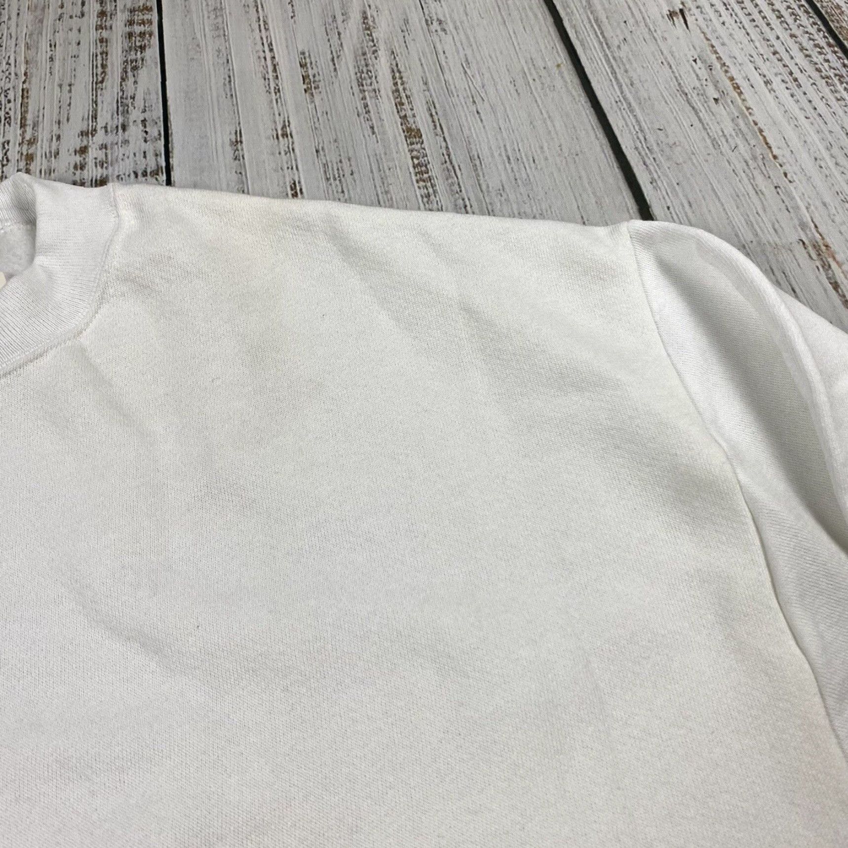 Vintage JERZEES Russell Cotton Crewneck Sweatshirt Men XL White USA Made NWT Fall Winter