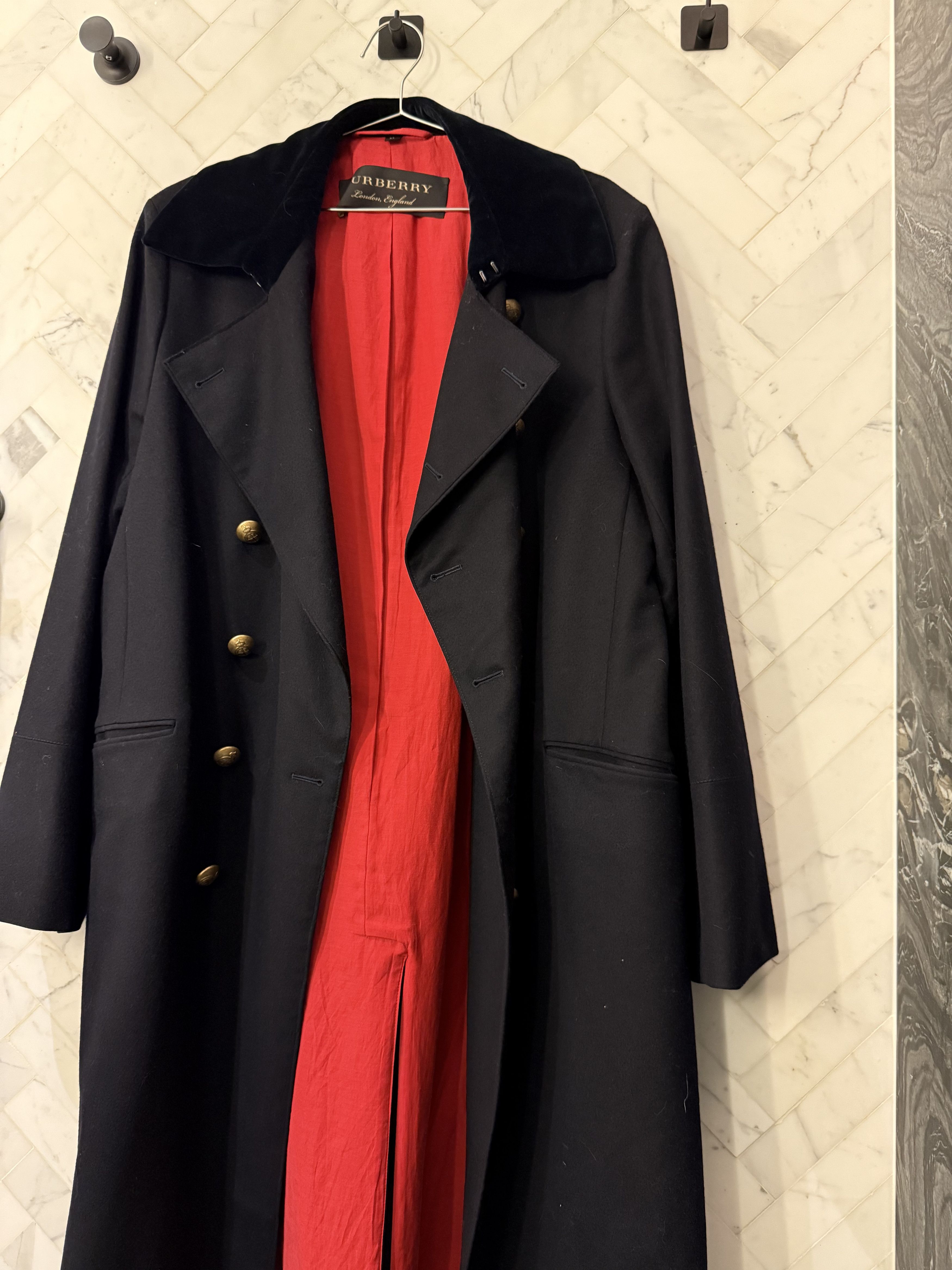 Burberry Burberry London Doeskin Black Double Breasted Coat Gold 52 Size US L / EU 52-54 / 3 - 5 Thumbnail