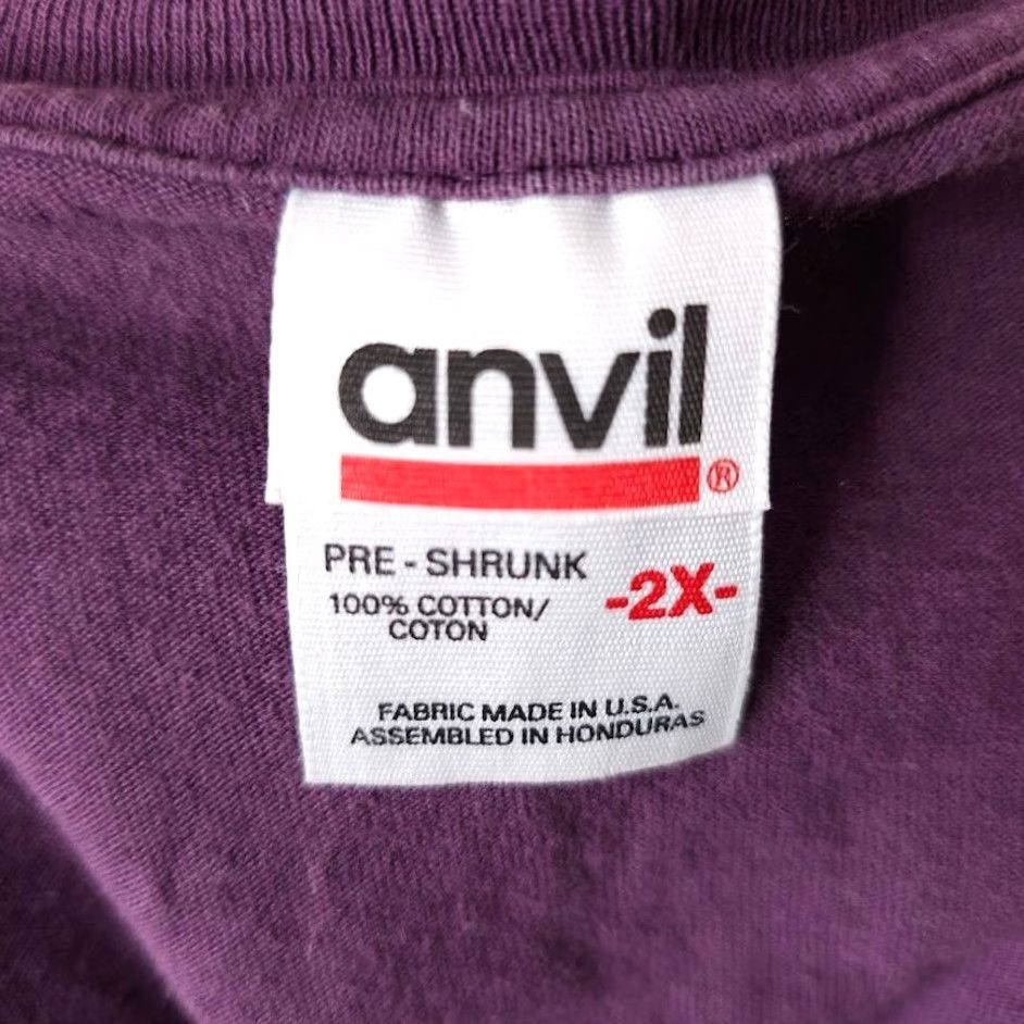 Anvil VINTAGE Nevada T Shirt Mens 2XL Purple Y2K Battle Born State Flag Travel Embroidered Anvil Crew Neck Short Sleeve SKU: 2XL Purple Nevada Size US XXL / EU 58 / 5 - 6 Thumbnail