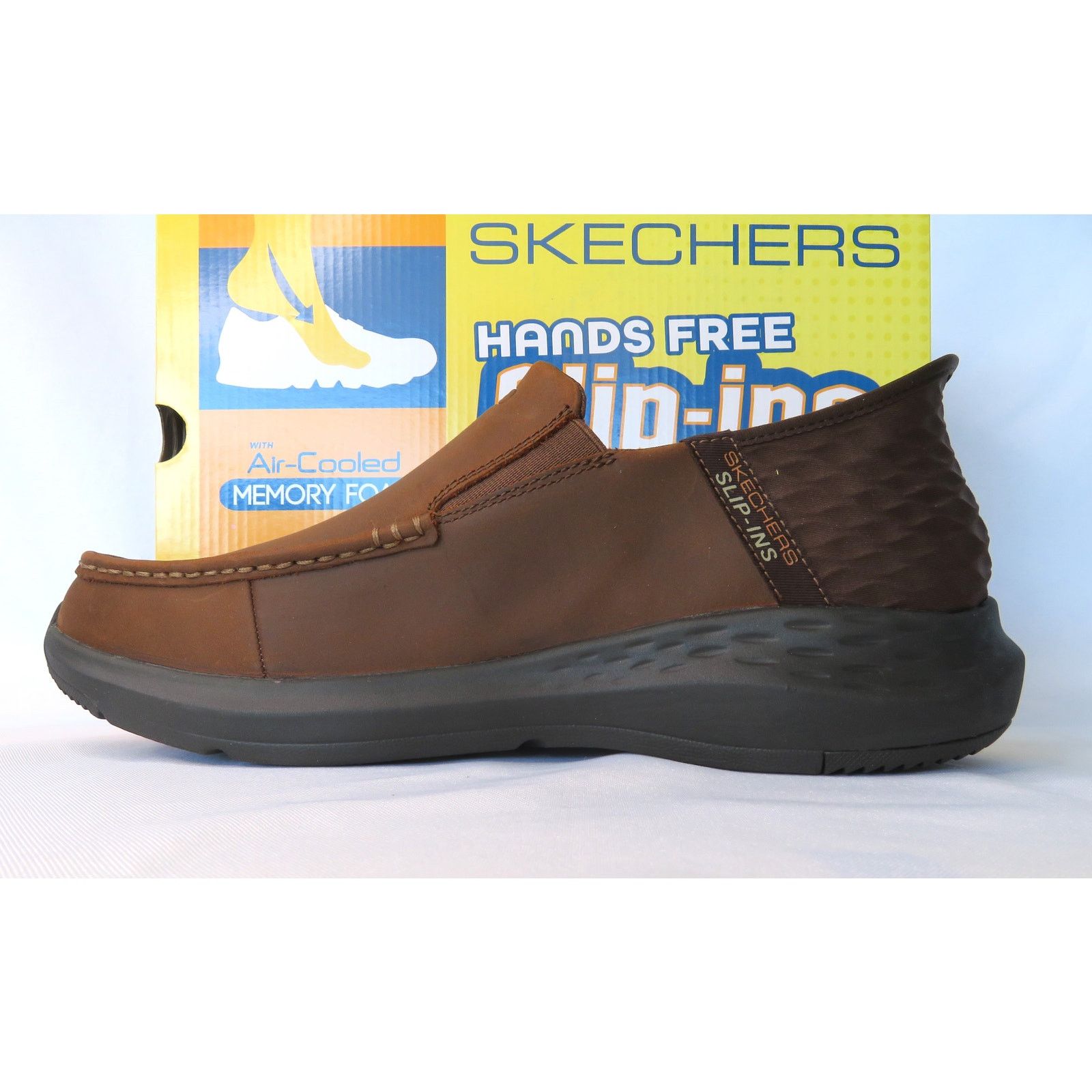 SKECHERS New SKECHERS Brown Leather Slip-ins Relaxed Fit Oswin Loafer Size US 11 / EU 44 - 4 Thumbnail