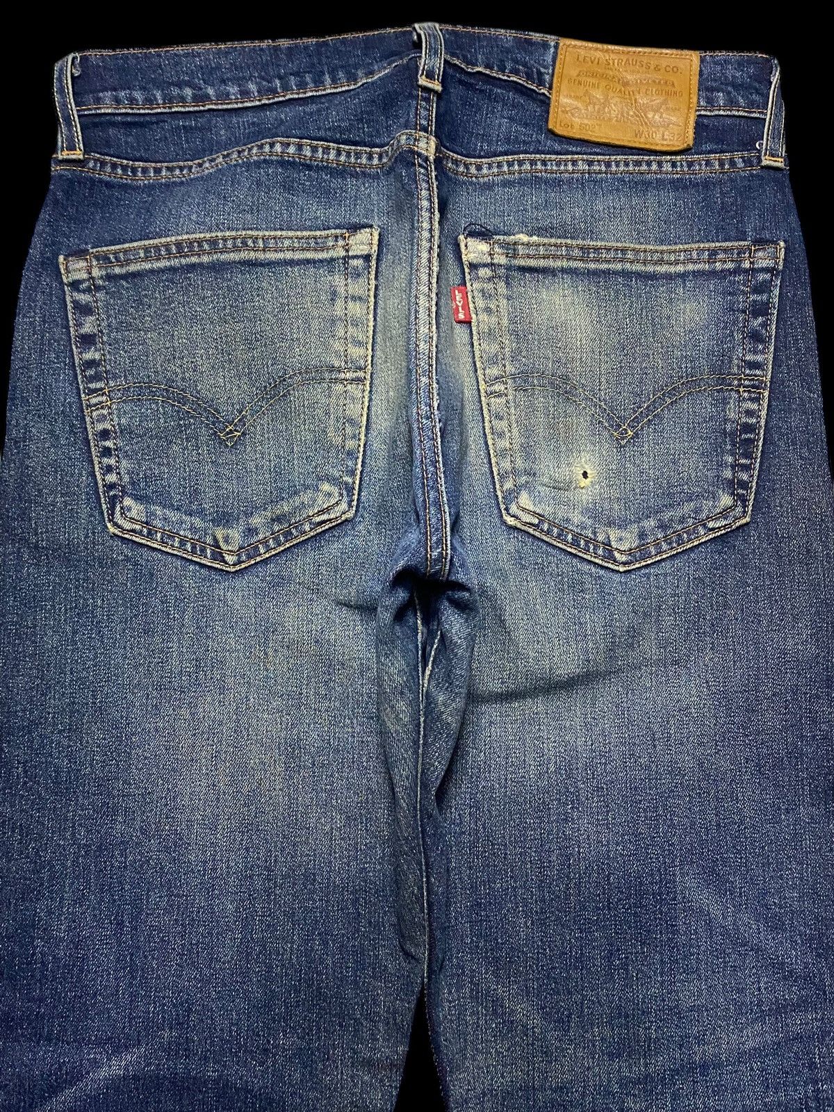 Levi's Vintage Clothing Levis 502 Y2K Big E Blue Wash Distressed Slim Fit Jeans Size US 31 - 4 Thumbnail