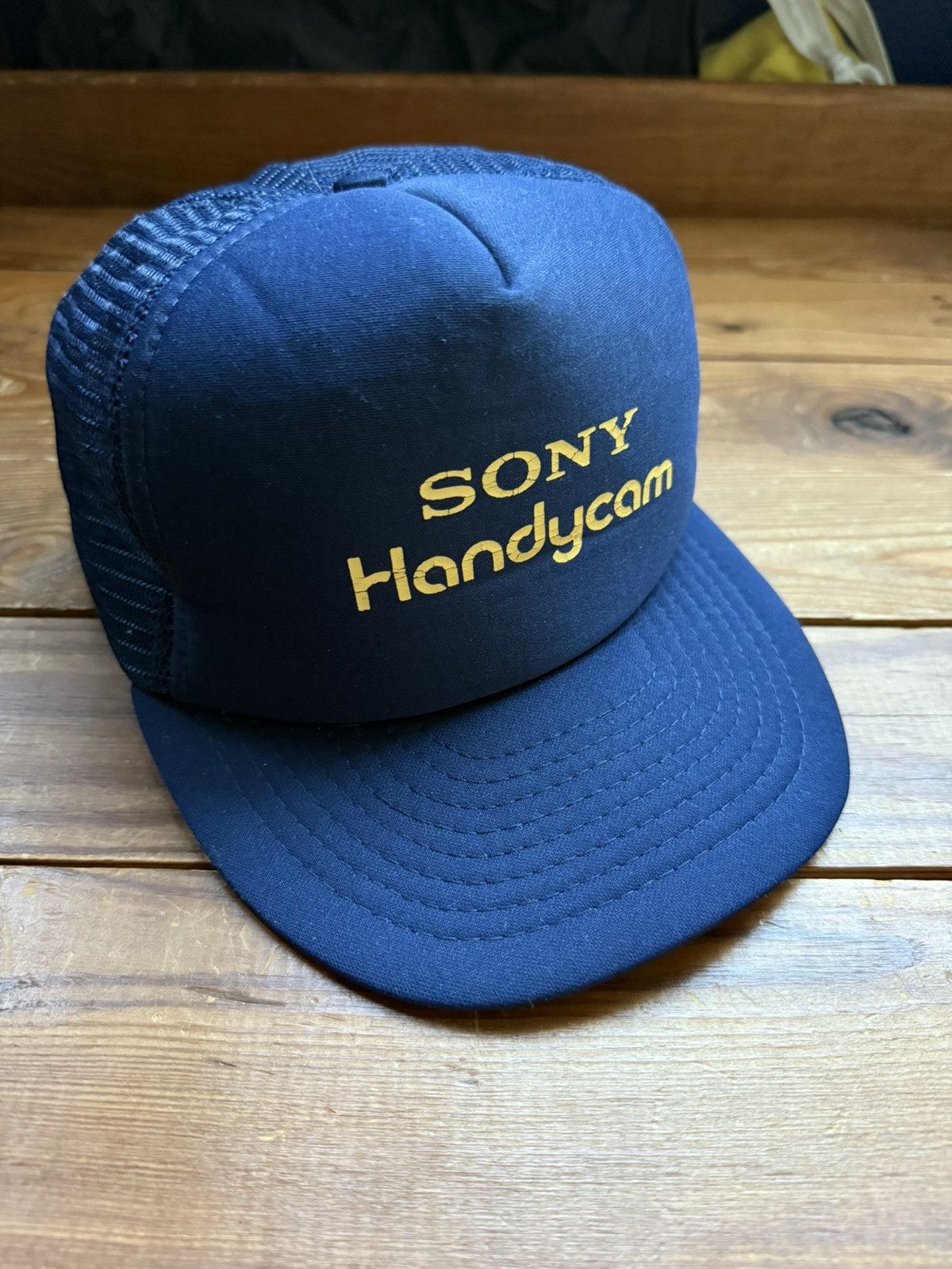 Sony Vintage 90s Sony Handycam Blue Mesh Trucker Hat Size ONE SIZE - 1 Thumbnail