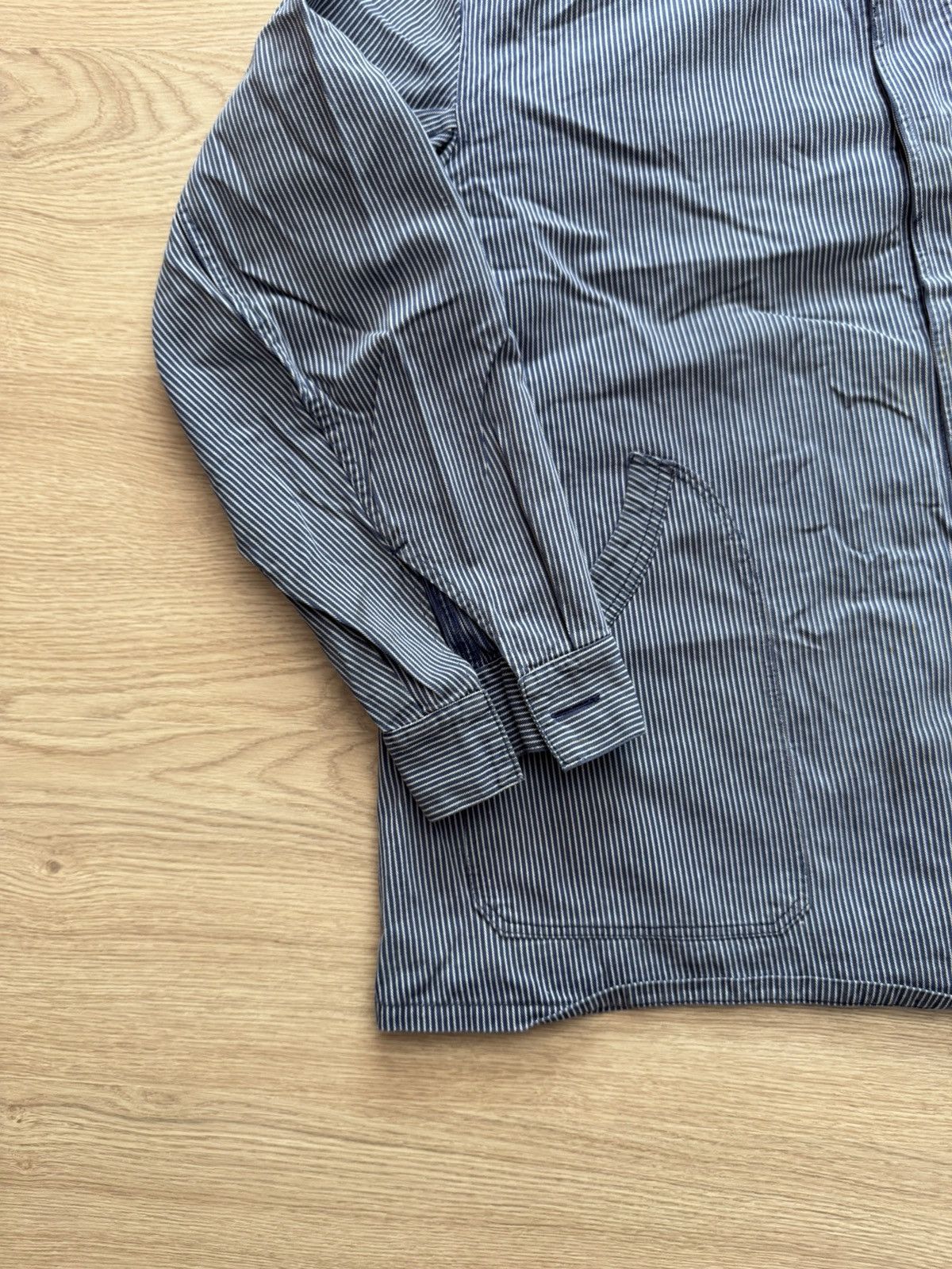 Le Laboureur Vintage Sunfaded Worker Le Laboureur Stripes Trashed Jacket Size US XL / EU 56 / 4 - 3 Thumbnail
