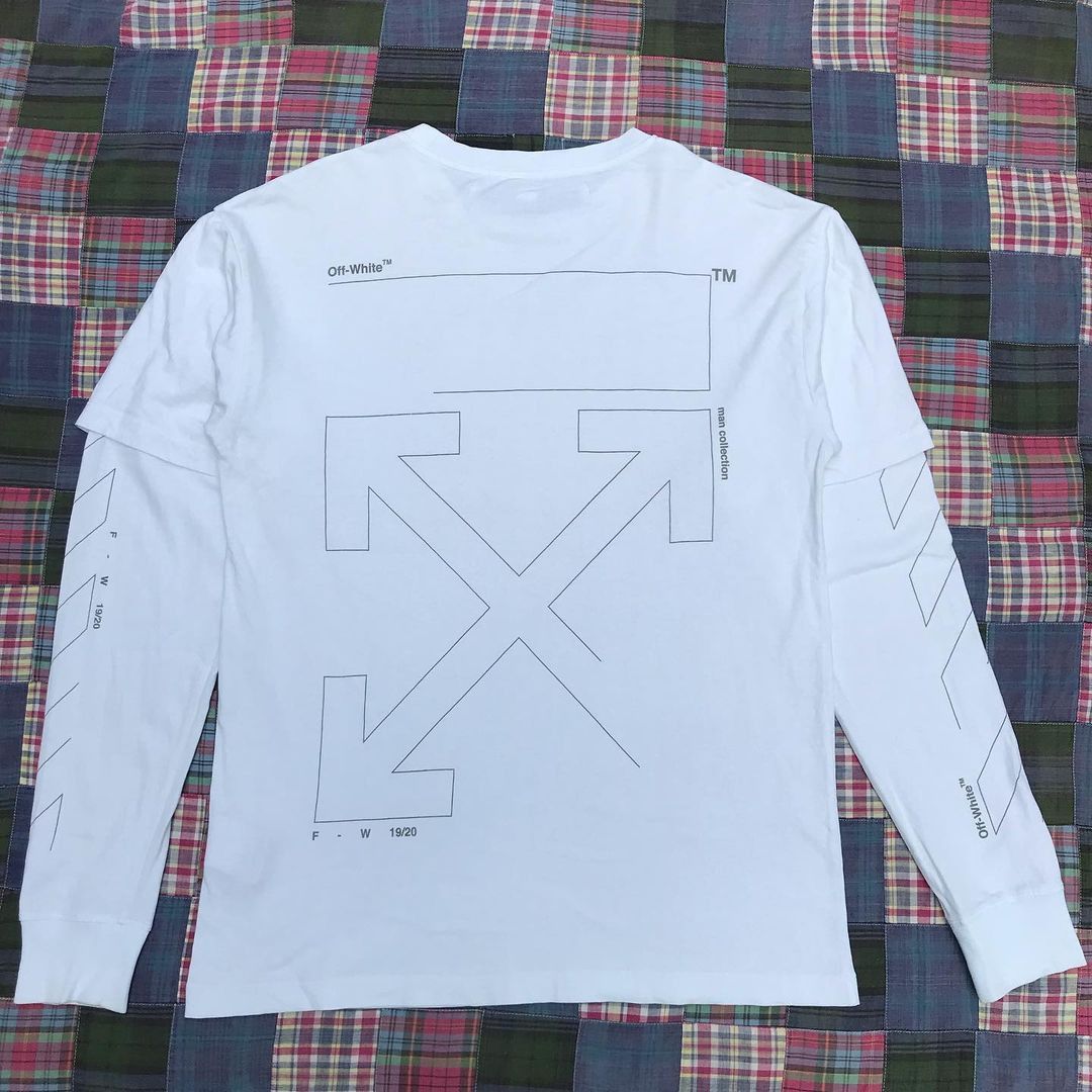 Off White OFF WHITE LONG SLEEVE DIAGONAL LAYERED 3M UNFINISHED TEE Grailed