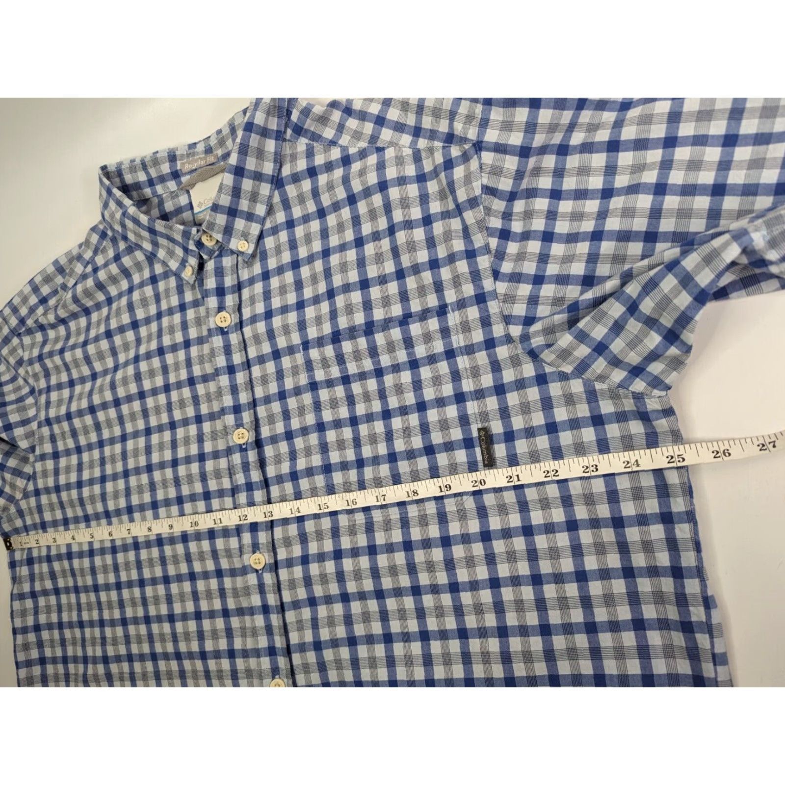 Vintage Columbia Shirt Button-Up Short Sleeve XL Blue Plaid Rapid Rivers II Button Down Casual Travel Mens Size US XL / EU 56 / 4 - 5 Thumbnail