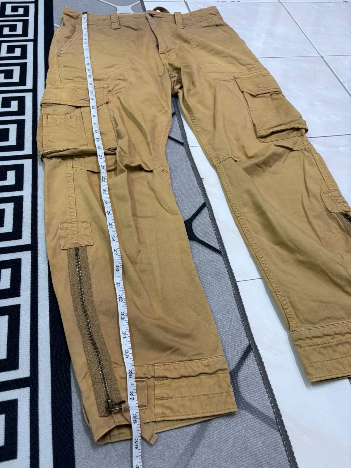 Japanese Brand × Purple Brand Purple and yellow cargo pant Size US 33 - 3 Thumbnail