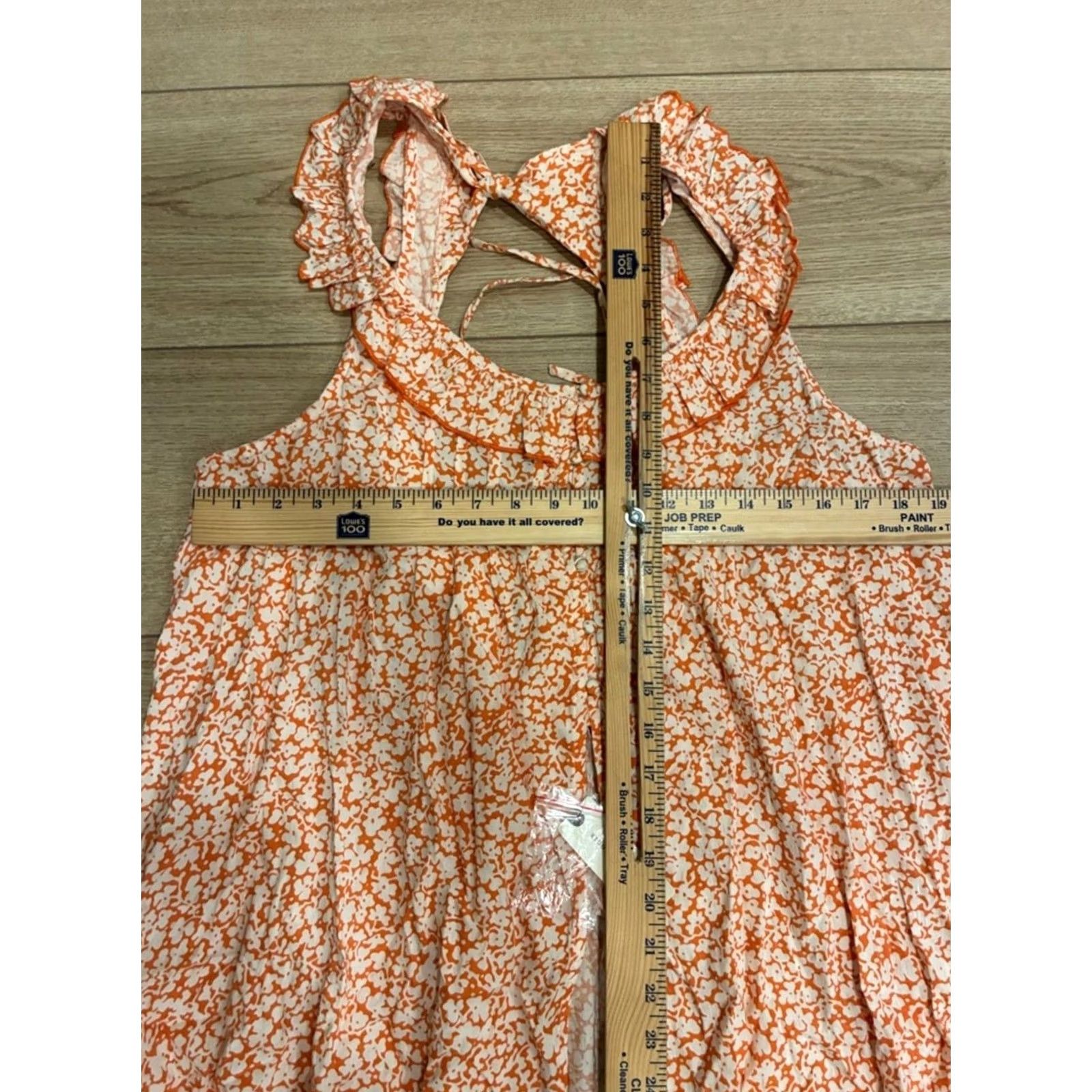 Anthropologie NWT Anthropologie Women’s Sleeveless Ruffle Nap Dress Orange Floral Size L Size L / US 10 / IT 46 - 5 Thumbnail