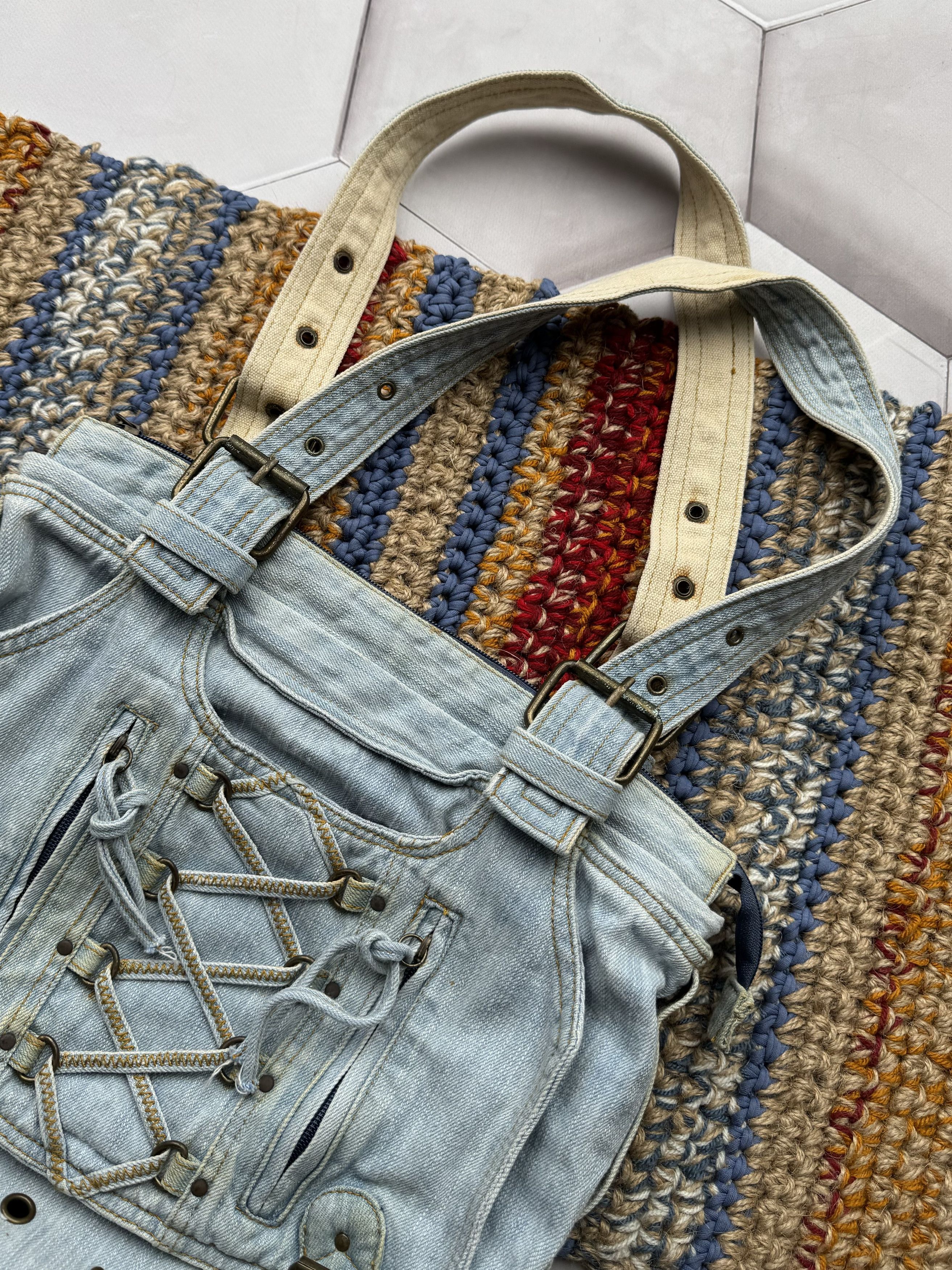 Japanese Brand Vintage Denim Bondage Bag (E4) Size ONE SIZE - 2 Thumbnail