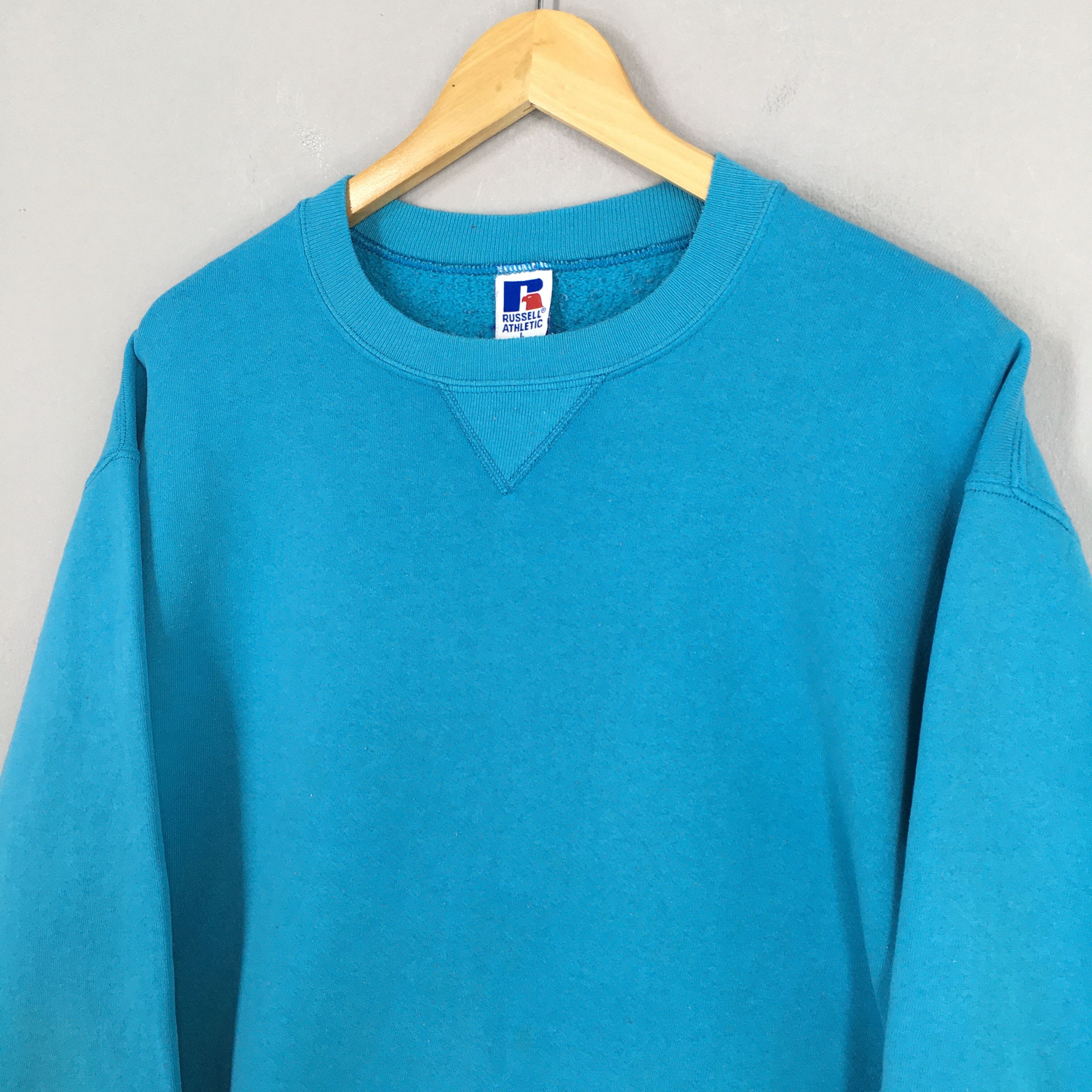 Russell Athletic Vintage Russell Athletic Plain Blue Sweatshirt Large Size US L / EU 52-54 / 3 - 2 Thumbnail