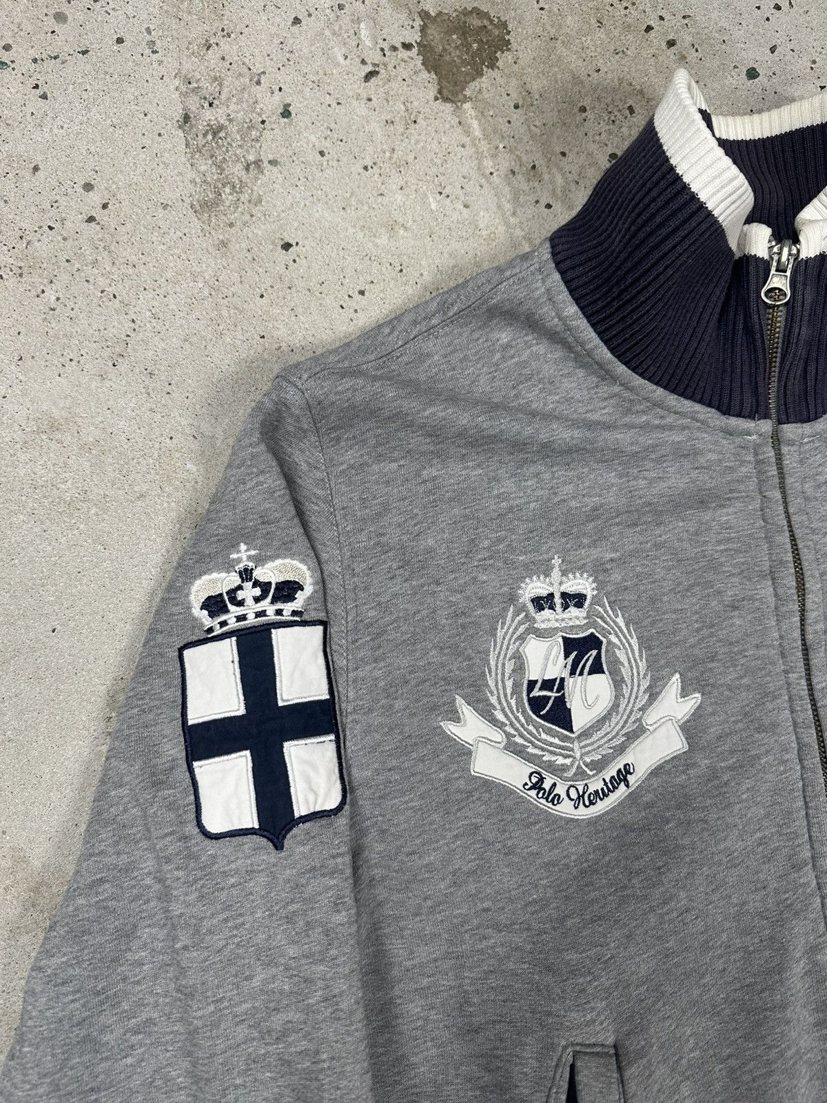 La Martina × Vintage Vintage Y2K La Martina Argentina Full Zip Sweatshirt Grey Size US L / EU 52-54 / 3 - 6 Thumbnail
