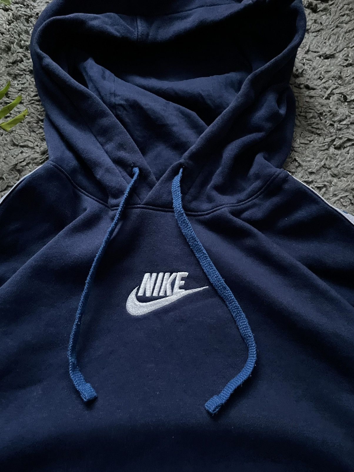 Nike × Vintage 00s Nike Hoodie Streetwear Center Logo Drill Swoosh Vintage Size US S / EU 44-46 / 1 - 8 Thumbnail