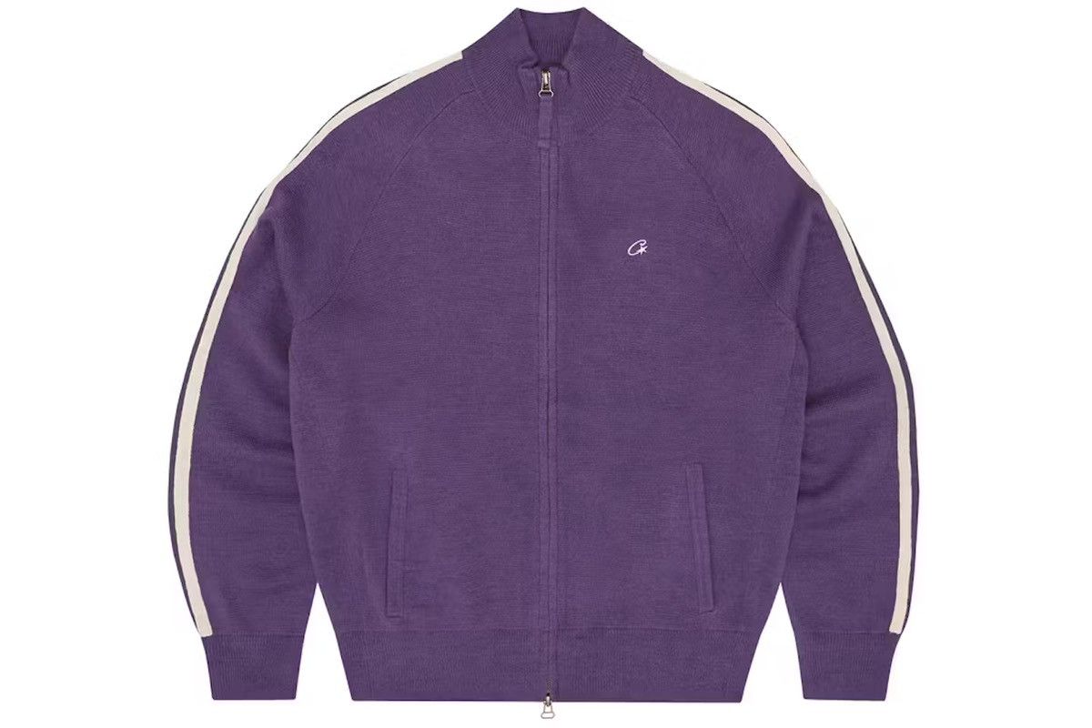 Pre-owned Corteiz Zip Knit In Purple