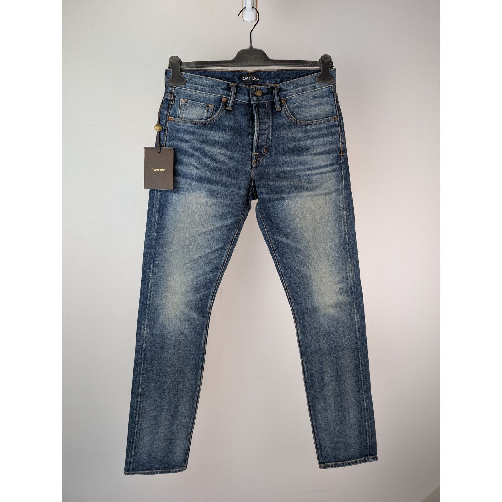 Tom Ford o1rshd1 Slim Fit Denim Jeans in Washed Dark Indigo Size US 32 / EU 48 - 2 Thumbnail