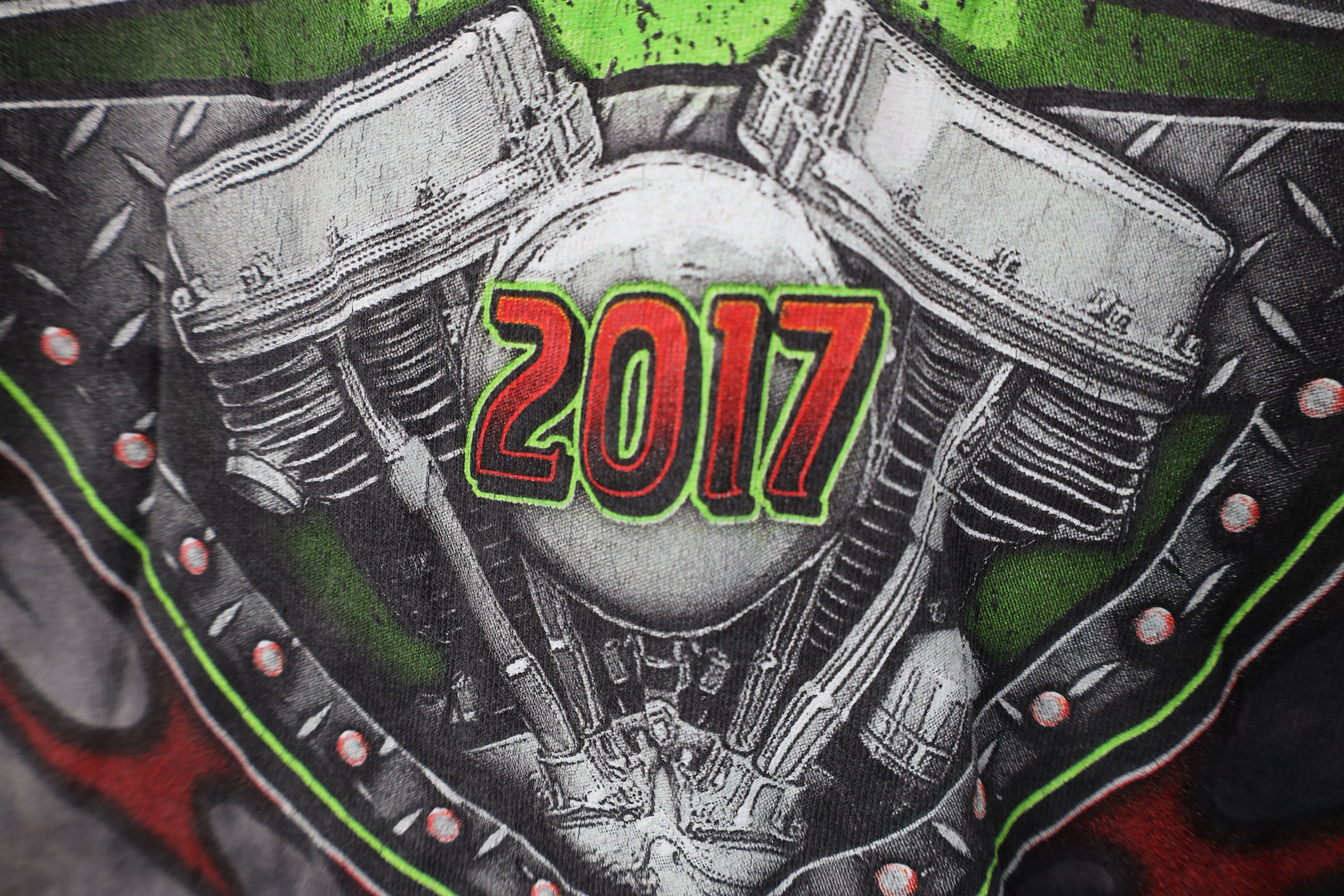 Vintage Y2K Streetwear 2017 Las Vegas BikeFest Tribal Acid T-Shirt Size US XXL / EU 58 / 5 - 11 Thumbnail