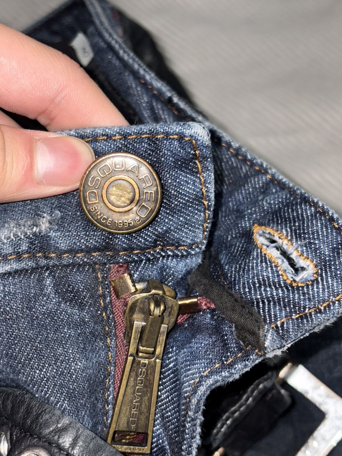 Dsquared2 Dsquared2 Leather Denim Jeans tactical bondage skirt buckle Size 28" / US 6 / IT 42 - 14 Thumbnail