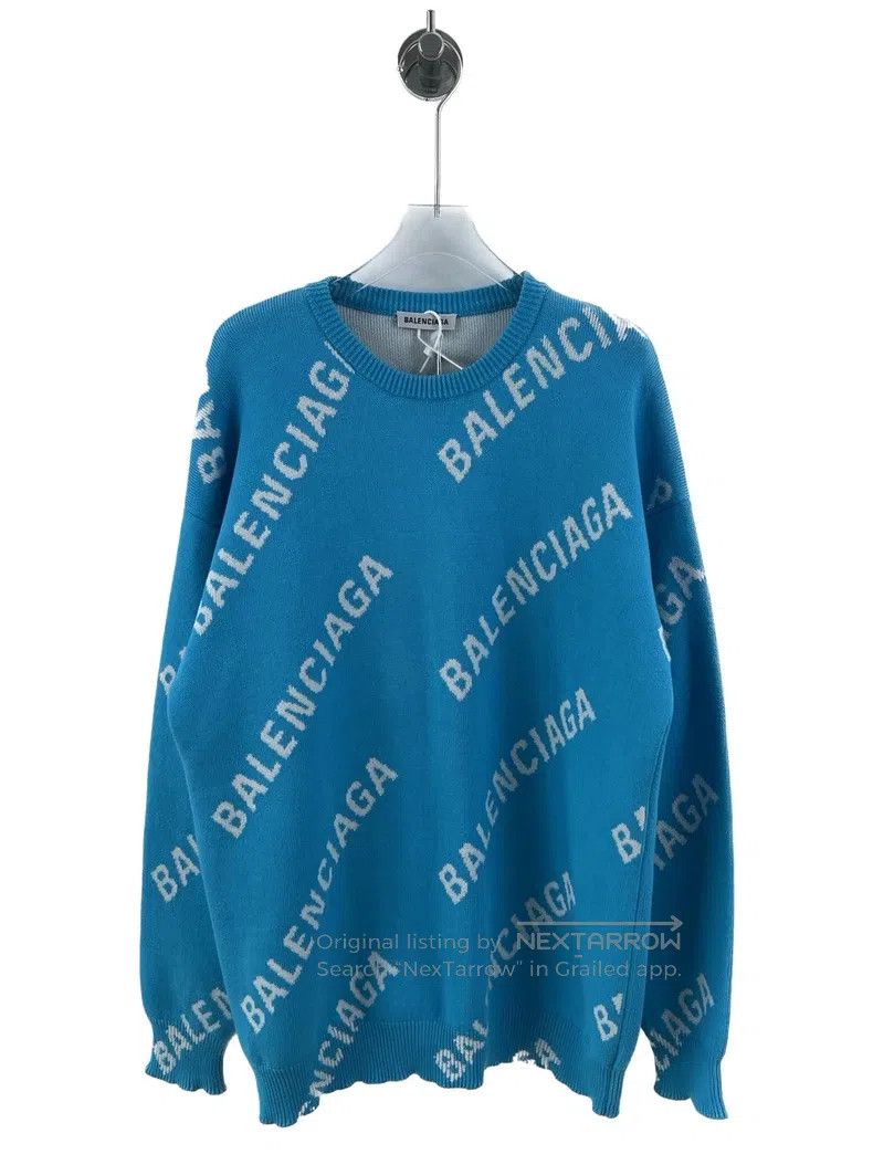 Balenciaga Balenciaga Fully Printed White Bulletproof Lady Light Blue Size US S / EU 44-46 / 1 - 1 Thumbnail
