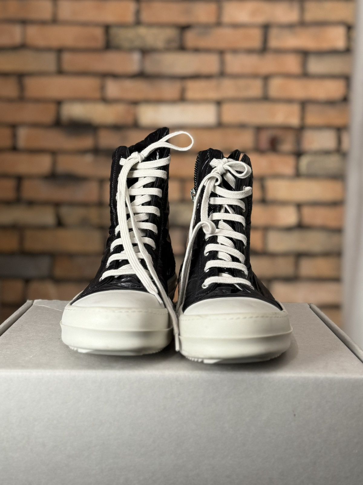 Rick Owens DRKSHDW Padded Ramones High Top Puffer Sneakers Black Milk EU 42 US 9 Rick Owens × Rick Owens Drkshdw Rick Owen Puffer Ramone  main image 4