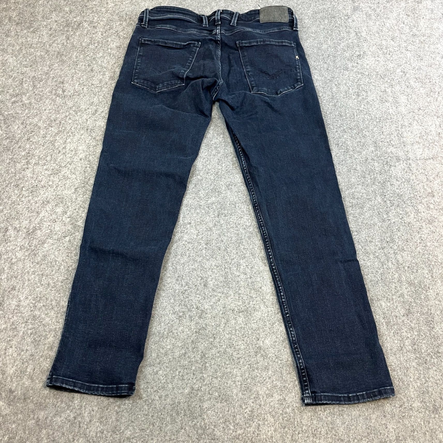 Replay Replay Anbass Mens Jeans Slim Skinny 32 Dark Wash Blue Stretch Zip Fly Denim 5-Pocket Style Slim Men Jeans Brand Replay Anbass Size US 32 / EU 48 - 2 Thumbnail