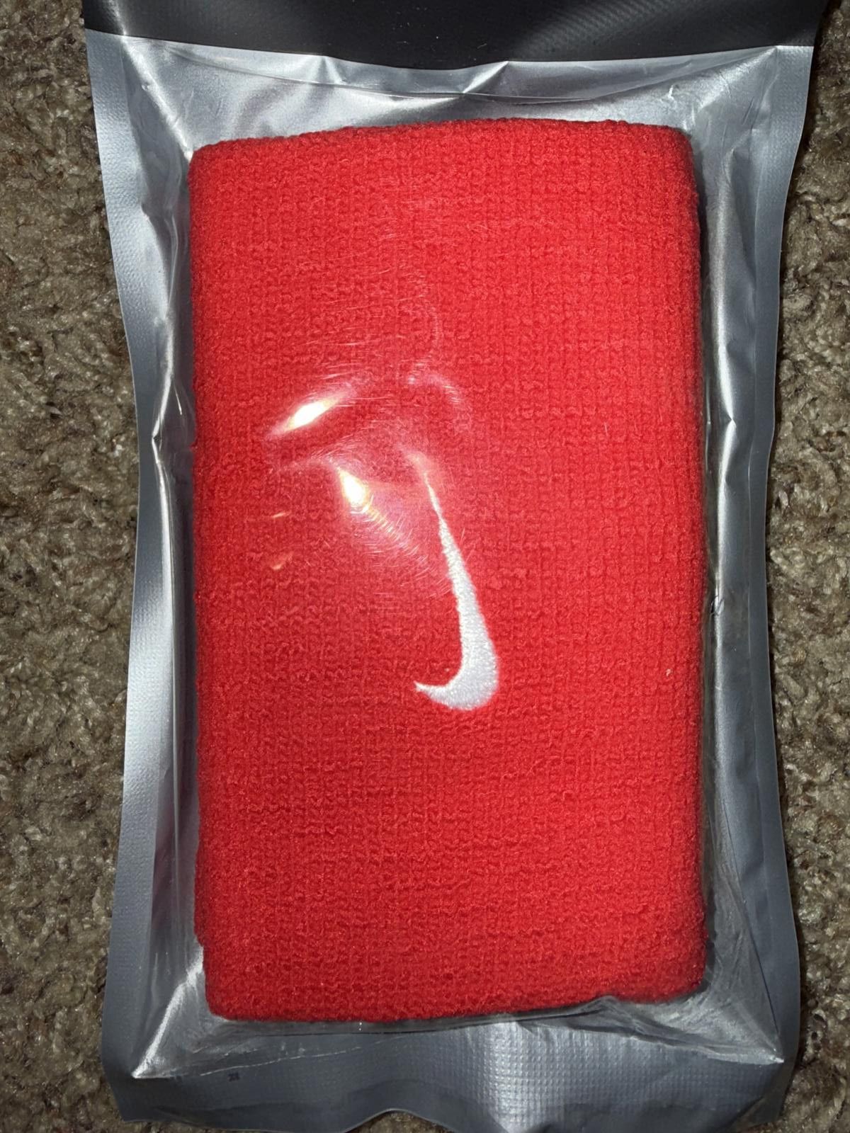 Nike Nike Unisex Double Wide Tennis Red Wristbands Nadal/Federer/Alcaraz Size ONE SIZE - 3 Thumbnail