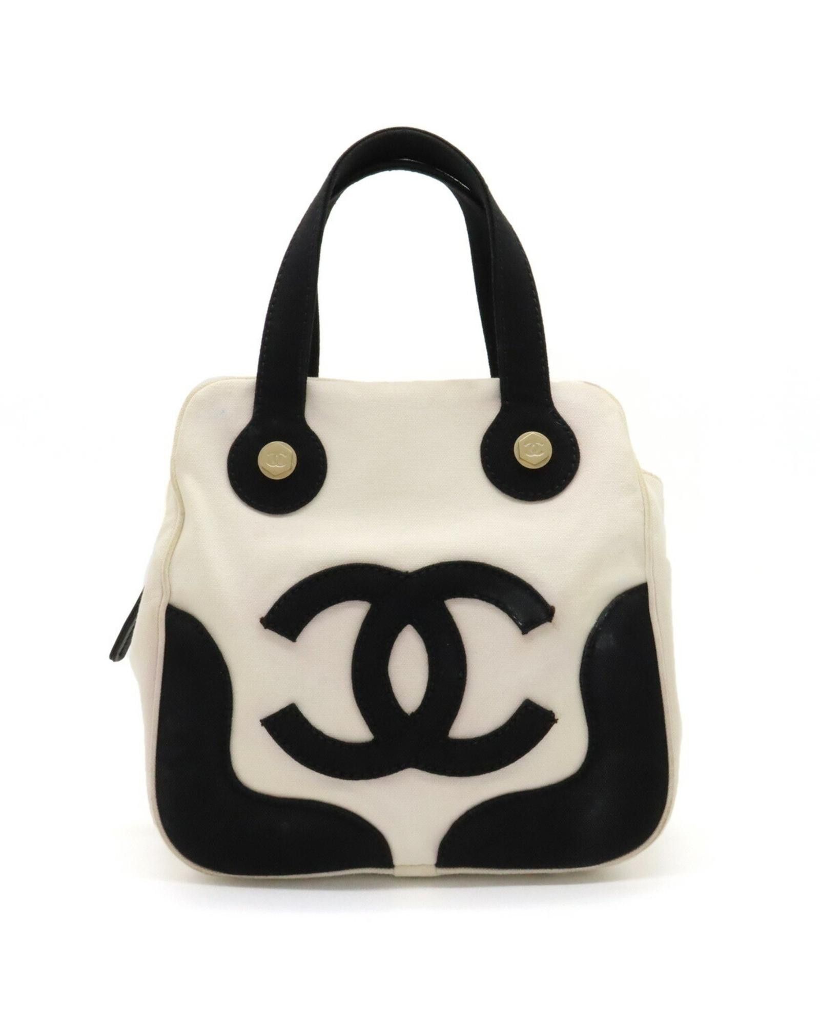 image of Chanel Elegant White Canvas Handbag, Women's
