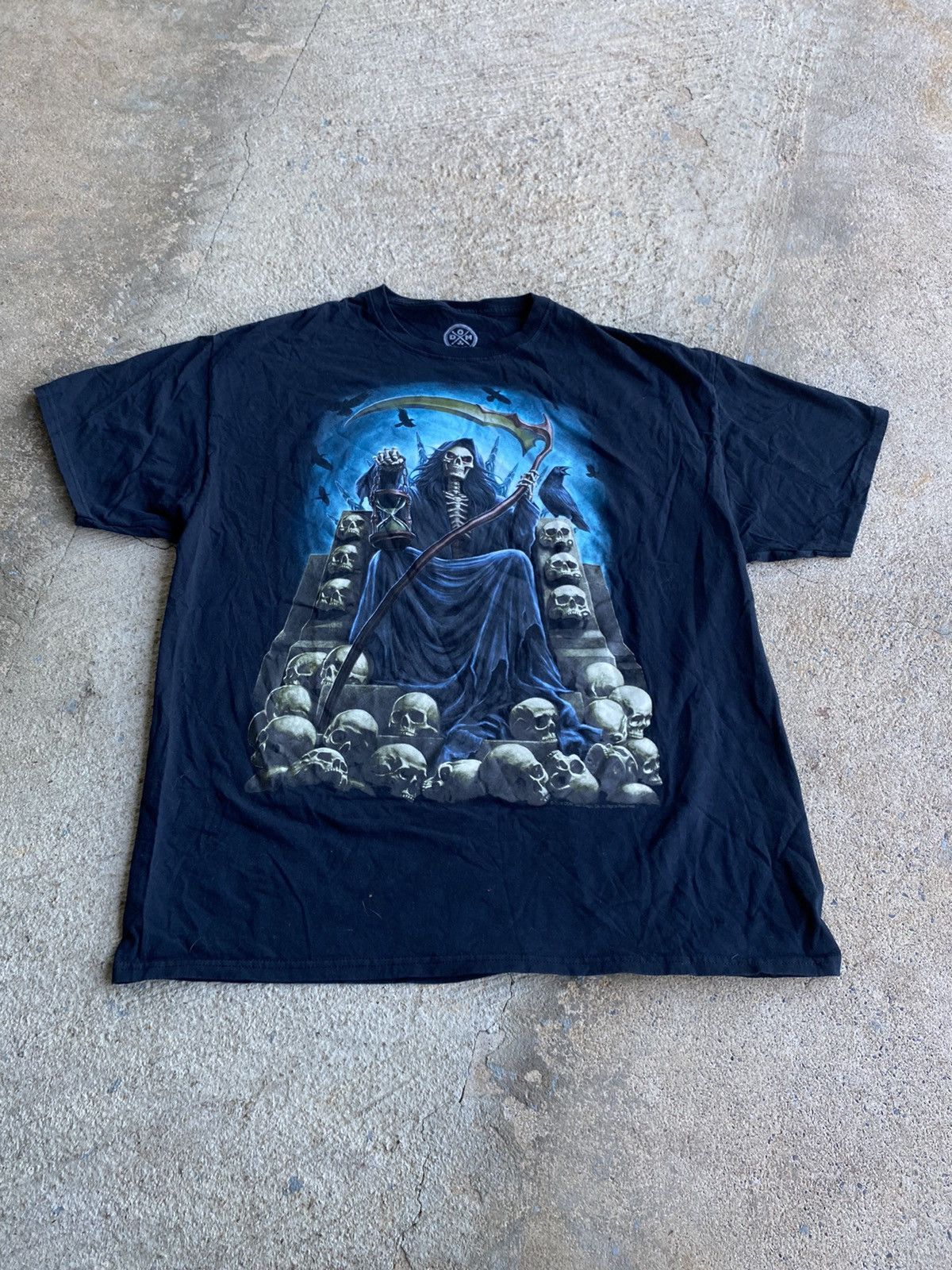 Japanese Brand × Vintage Vintage Y2K Style Reaper Skull Goth Shirt Size US L / EU 52-54 / 3 - 1 Thumbnail