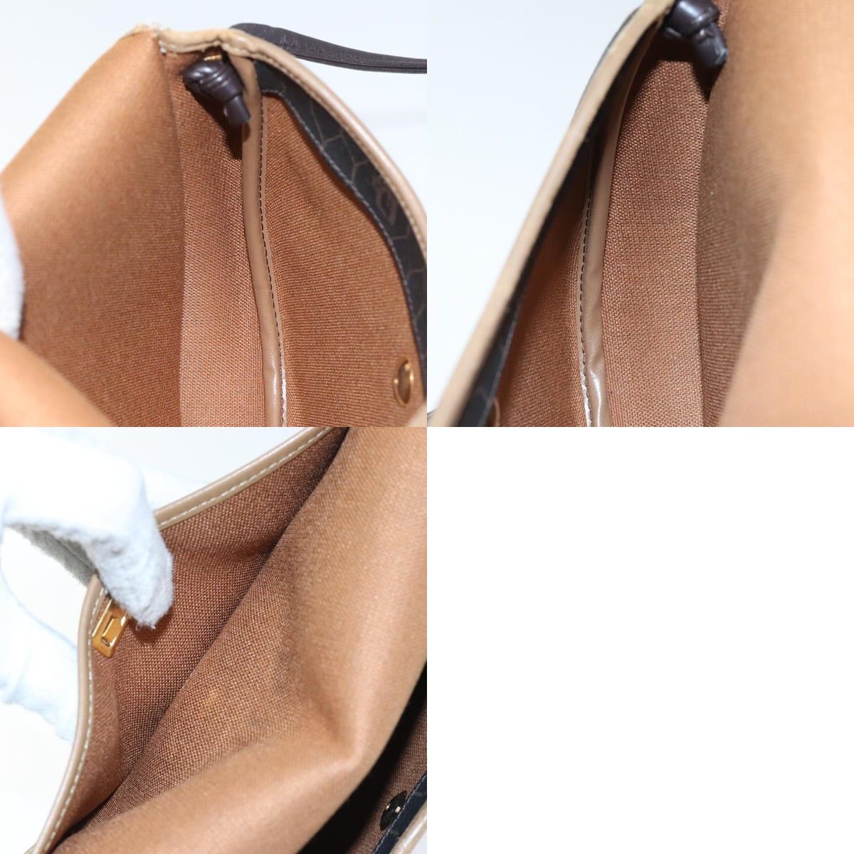 Dior DIOR Honeycomb Canvas Shoulder Bag Pvc Leather Black Gold Size ONE SIZE - 12 Thumbnail