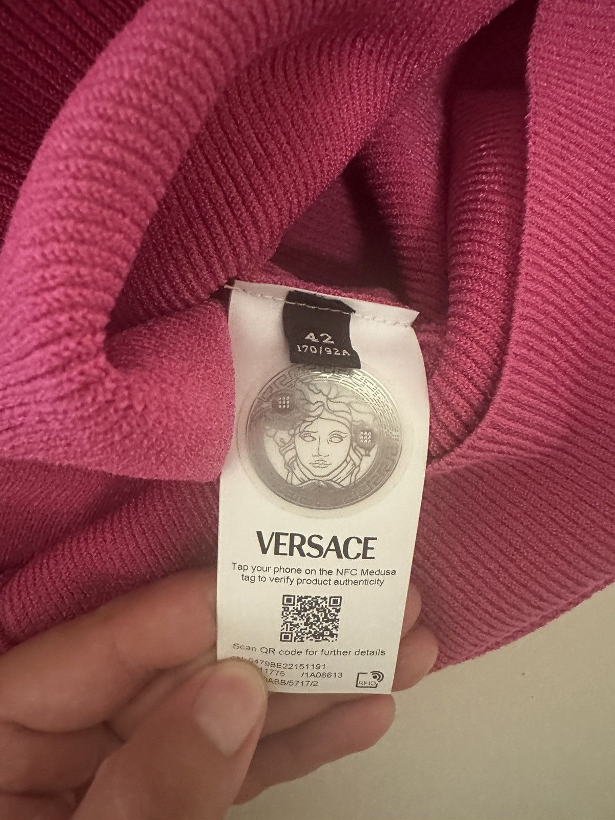 Versace Versace Pink Knit Mini Dress Size M / US 6-8 / IT 42-44 - 9 Thumbnail