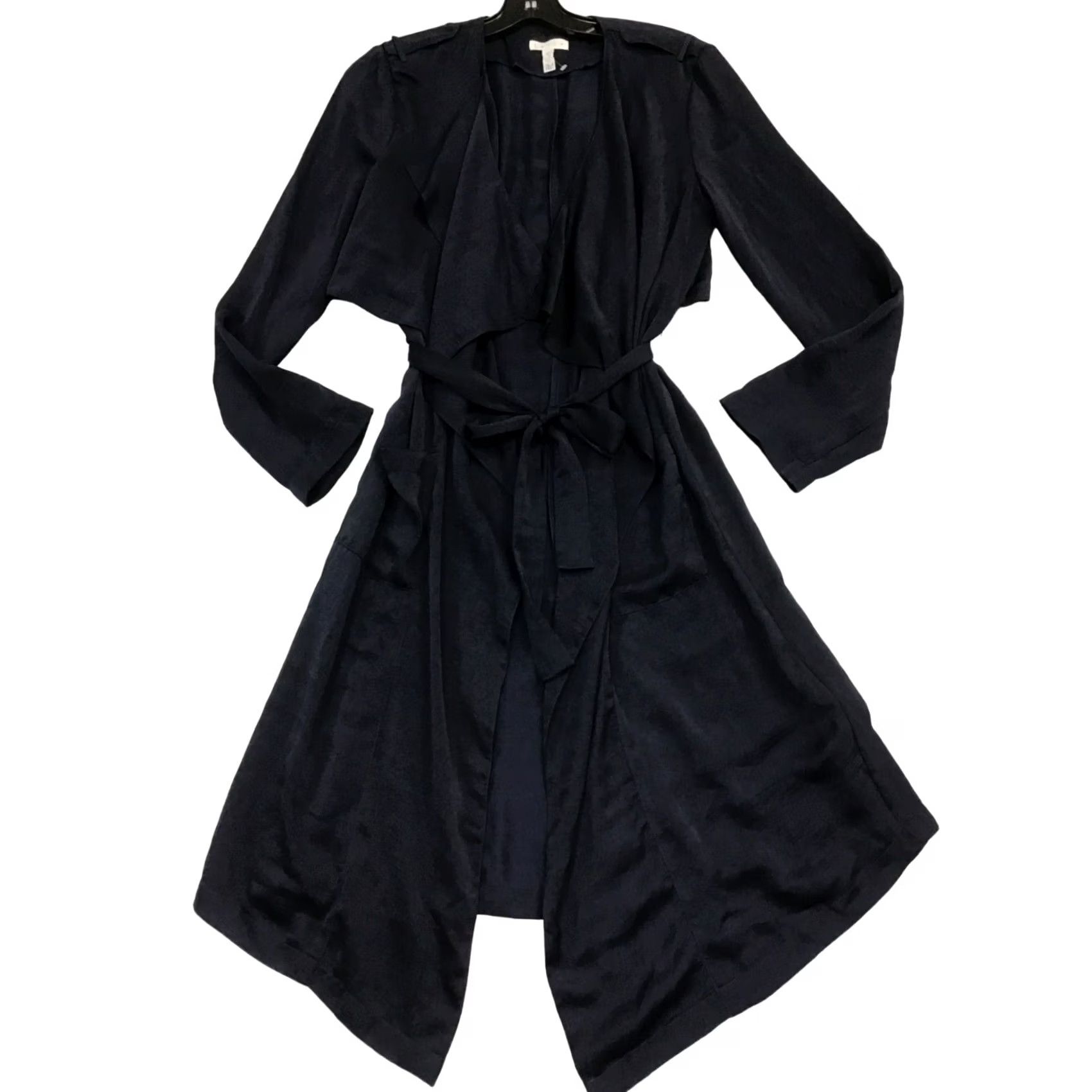 Vintage VINTAGE Leith Women’s Drape Trench Coat XS Navy Polyester Trench Coat Womens XS Navy, Lightweight, Adjustable Waist Size XS / US 0-2 / IT 36-38 - 2 Thumbnail