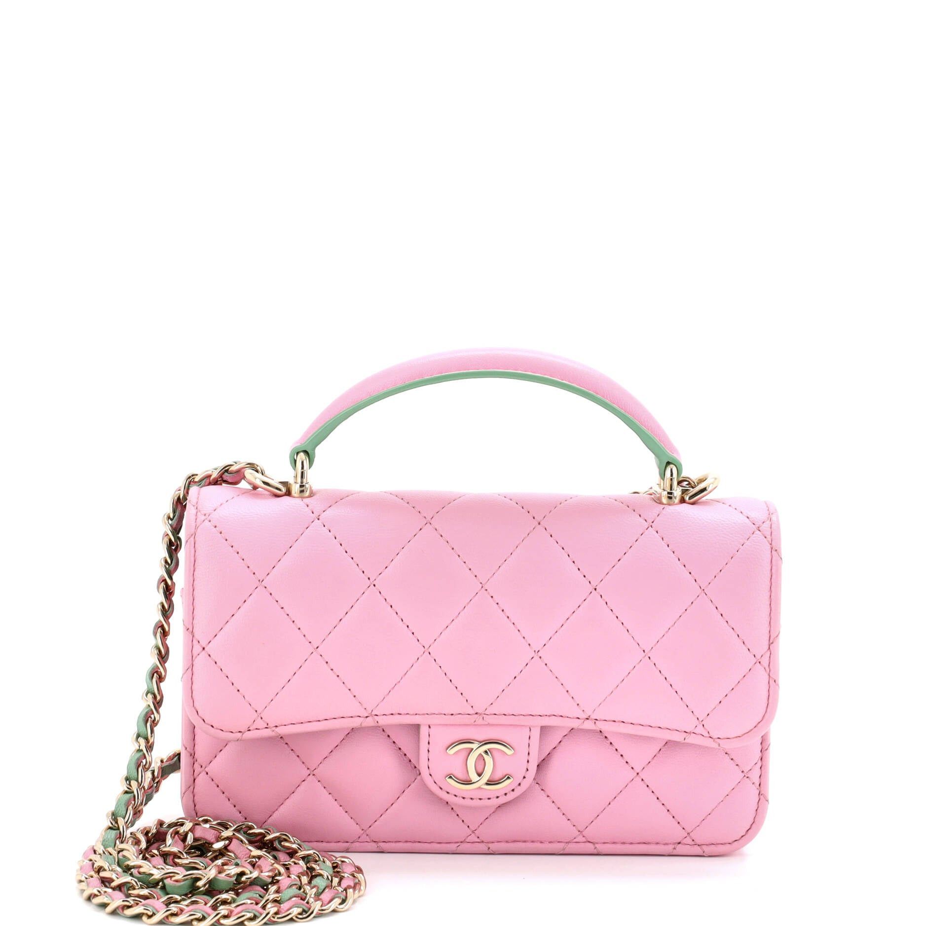 Chanel Classic Top Handle Flap Phone Holder with Chain Size ONE SIZE - 1 Thumbnail