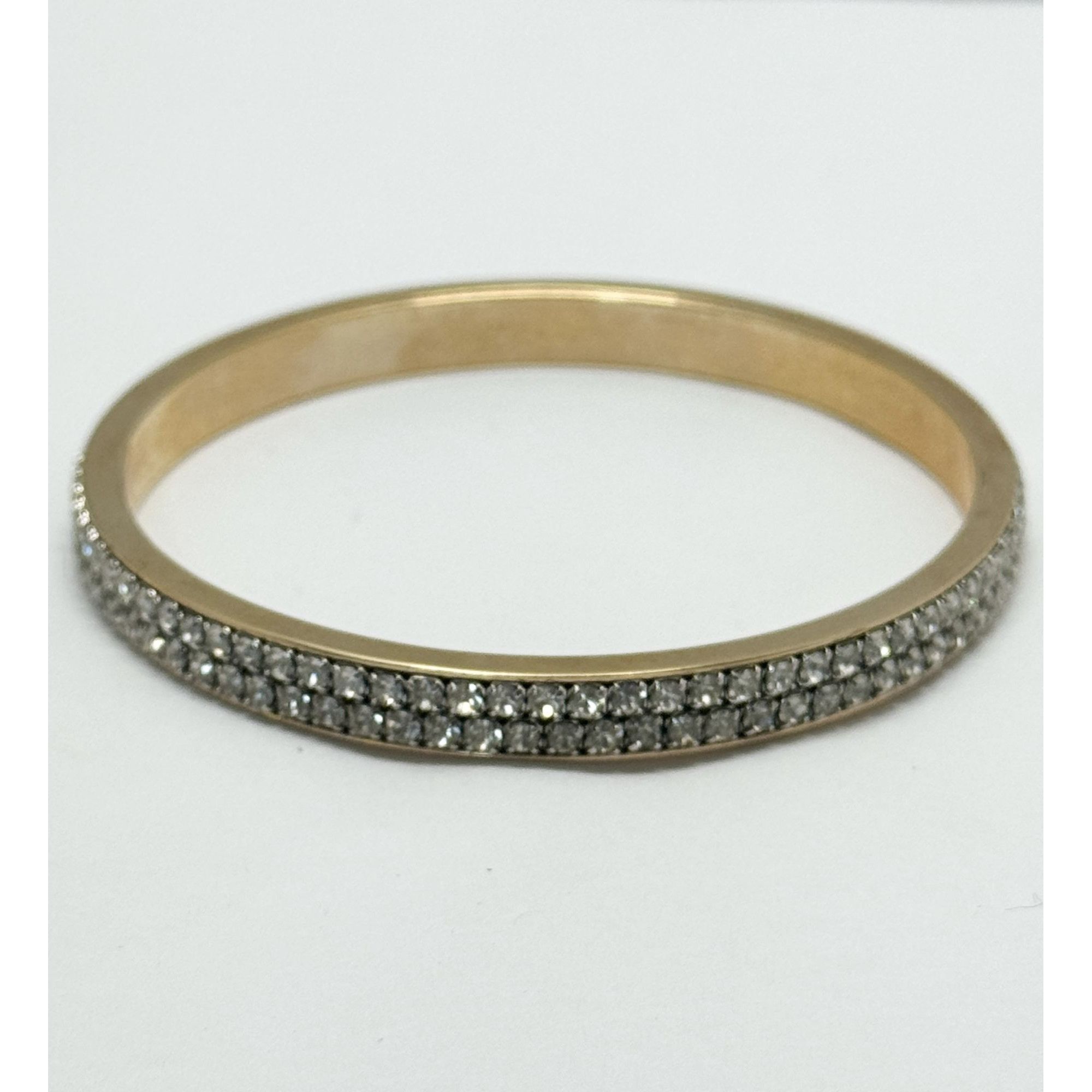 Vintage well made prong set rhinestone bangle bracelet