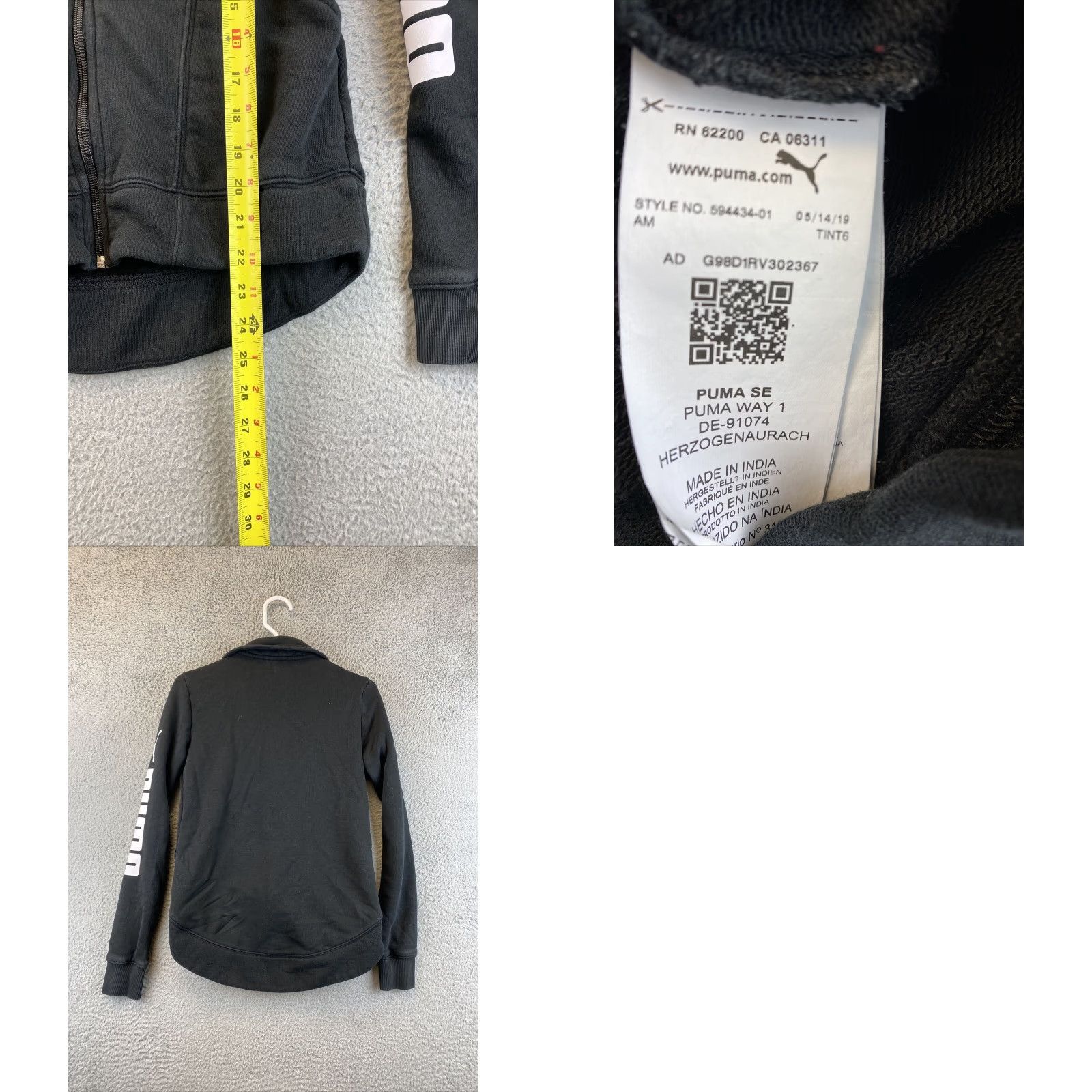 Puma PUMA Women's Sweat Jacket Small Black Full Zip Long Sleeve Athleisure Fall Winter Spring Women's Clothing Size S / US 4 / IT 40 - 8 Thumbnail