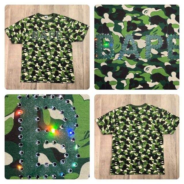 Bape × Nigo × Swarovski Swarovski × BAPE LOGO ABC camo green T-shirt APE NIGO Size US M / EU 48-50 / 2 - 1 Thumbnail