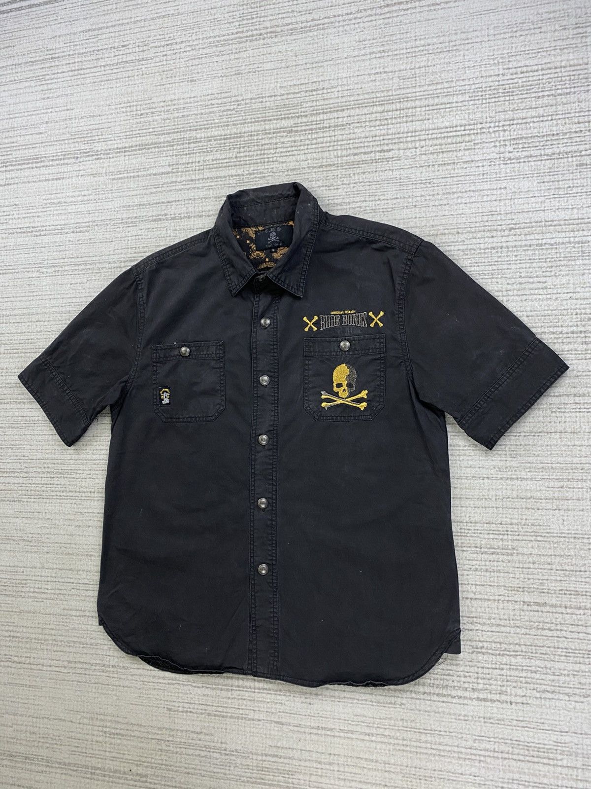 Hysteric Glamour × Vintage Vintage Rude Bones Embroidery Shortsleeve Button Ups Shirt Size US M / EU 48-50 / 2 - 4 Thumbnail