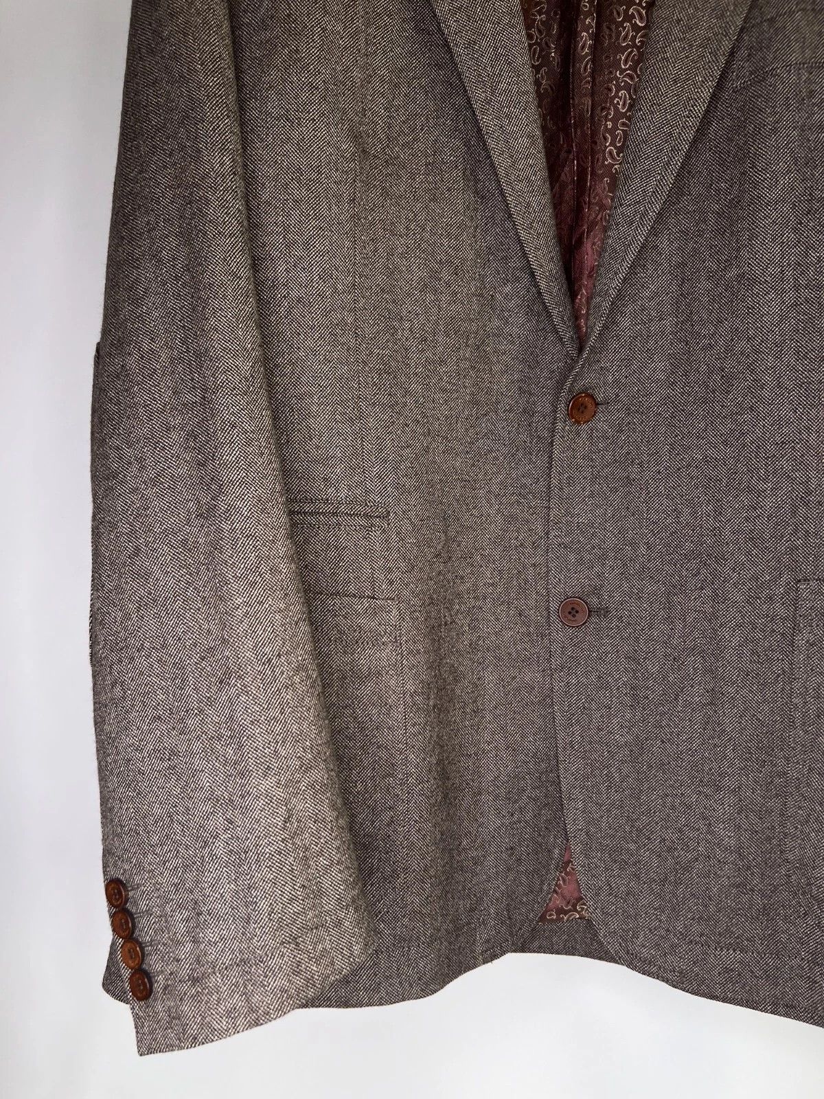 Other MARIO BARUTTI Wool Tweed Light Brown Men's Jacket Blazer Size 48R - 6 Thumbnail