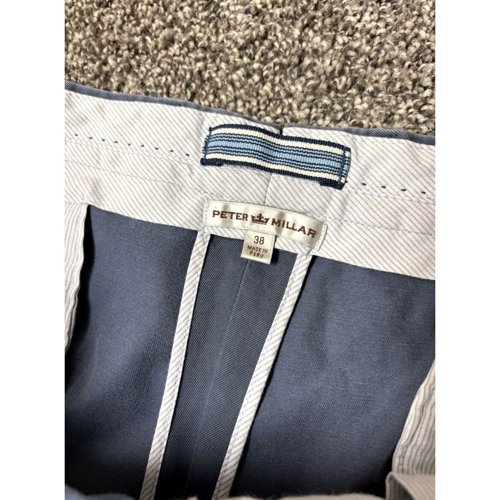 Peter Millar Peter Millar Pants Mens 38 Blue Twill Flat Front Raleigh Chino Straight Inseam 32 Mens Regular Blue Size US 38 / EU 54 - 3 Thumbnail