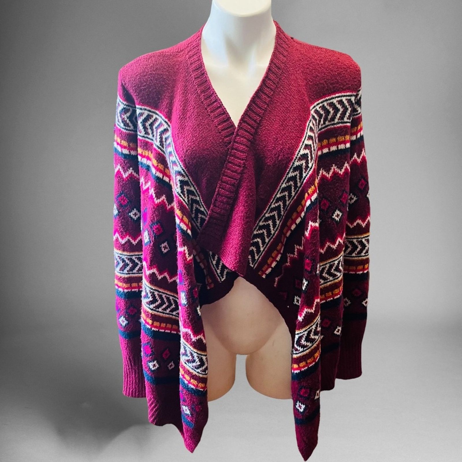 Hollister Hollister Boho Cultural Print Open Front Sweater Cardigan Size M / US 6-8 / IT 42-44 - 1 Thumbnail