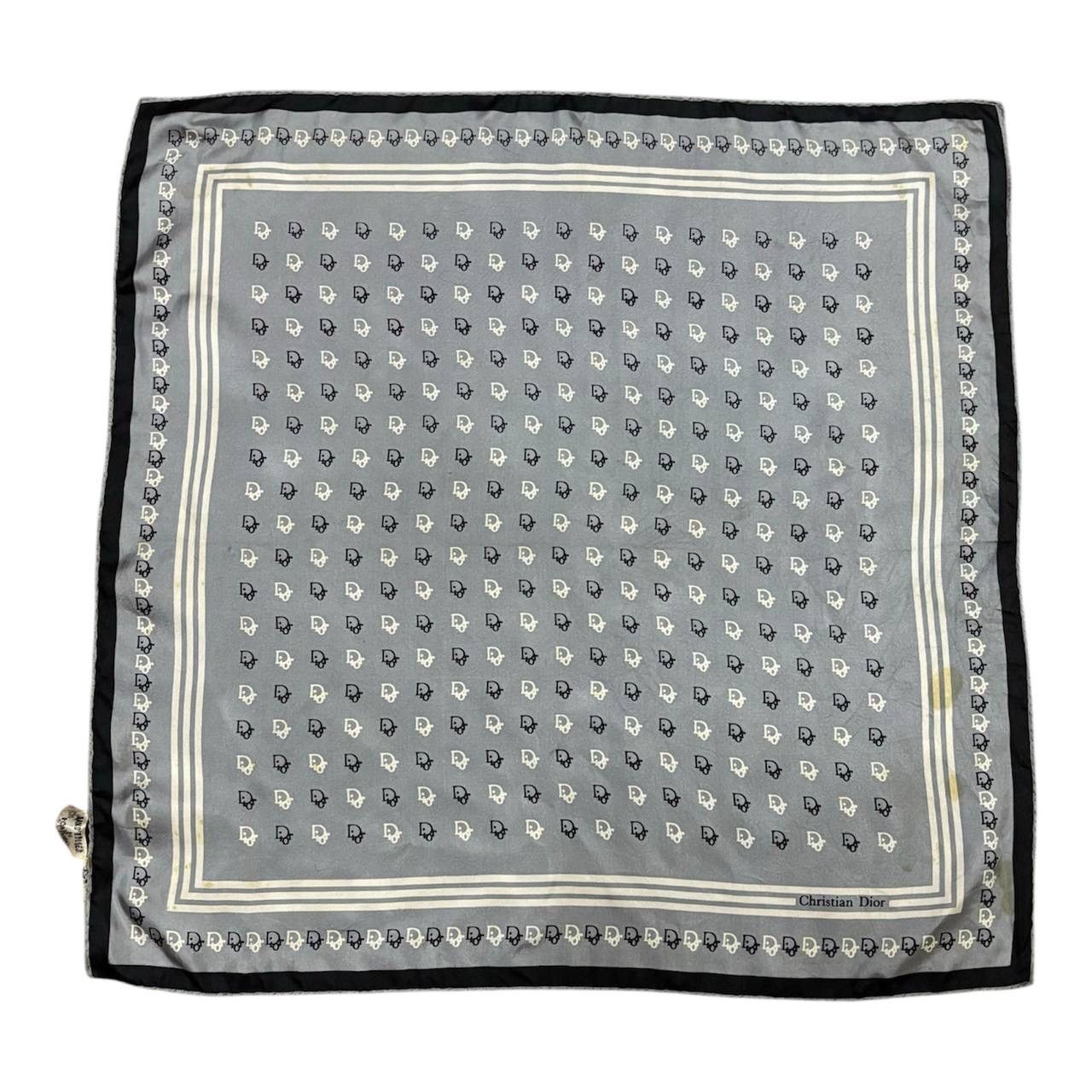 Christian Dior Monsieur Christian Dior Monogram Oblique Silk Scarf Handkerchief Size ONE SIZE - 1 Thumbnail